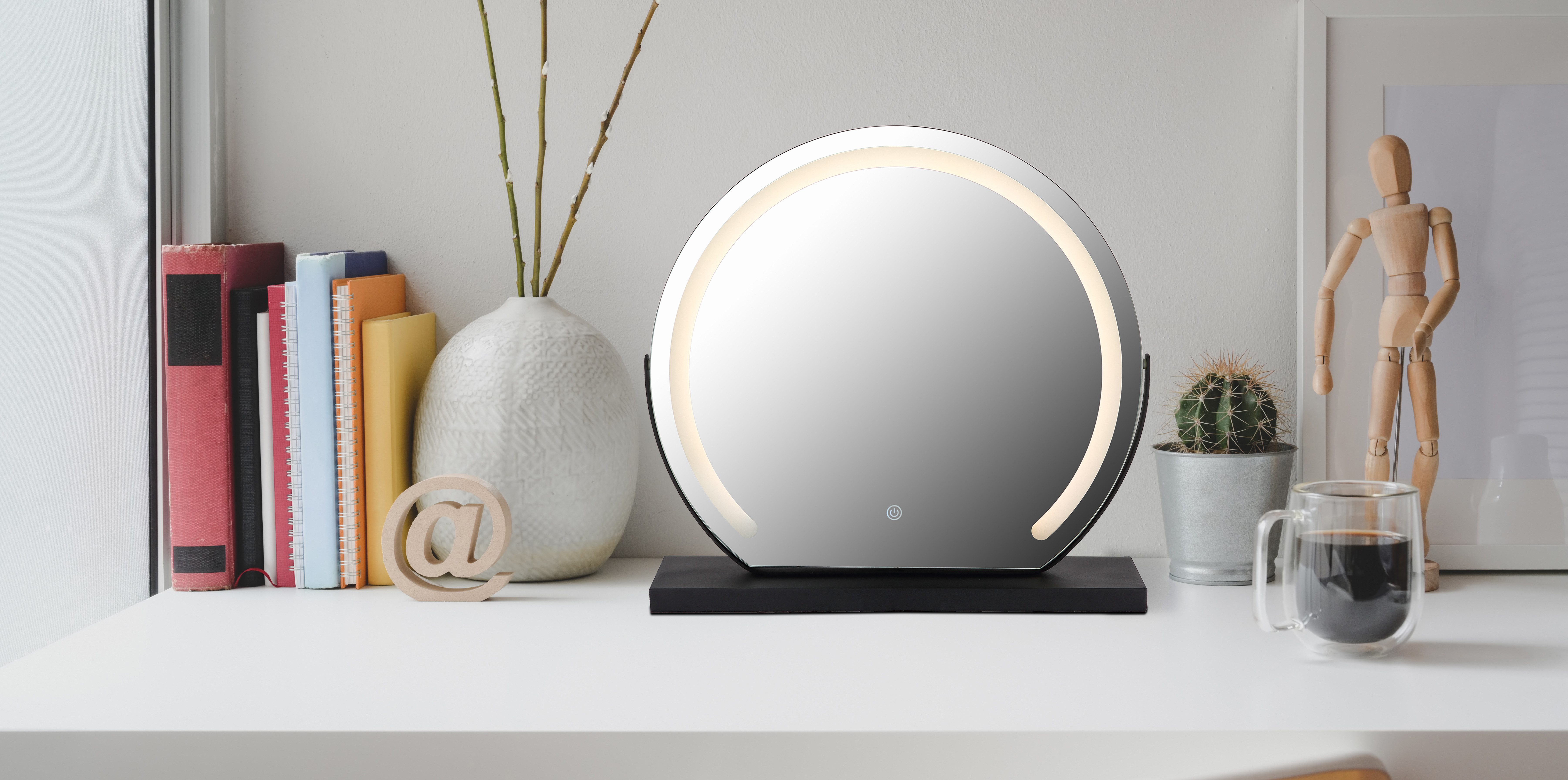 GLOBO LIGHTING LED Spiegelleuchte RIVAS, Dimmfunktion, Memoryfunktion, mehrere Helligkeitsstufen, LED fest integriert, Spiegel/Touch Ein/Aus/IP44/Touchdimmer/ LxBxH: 520x120x485mm