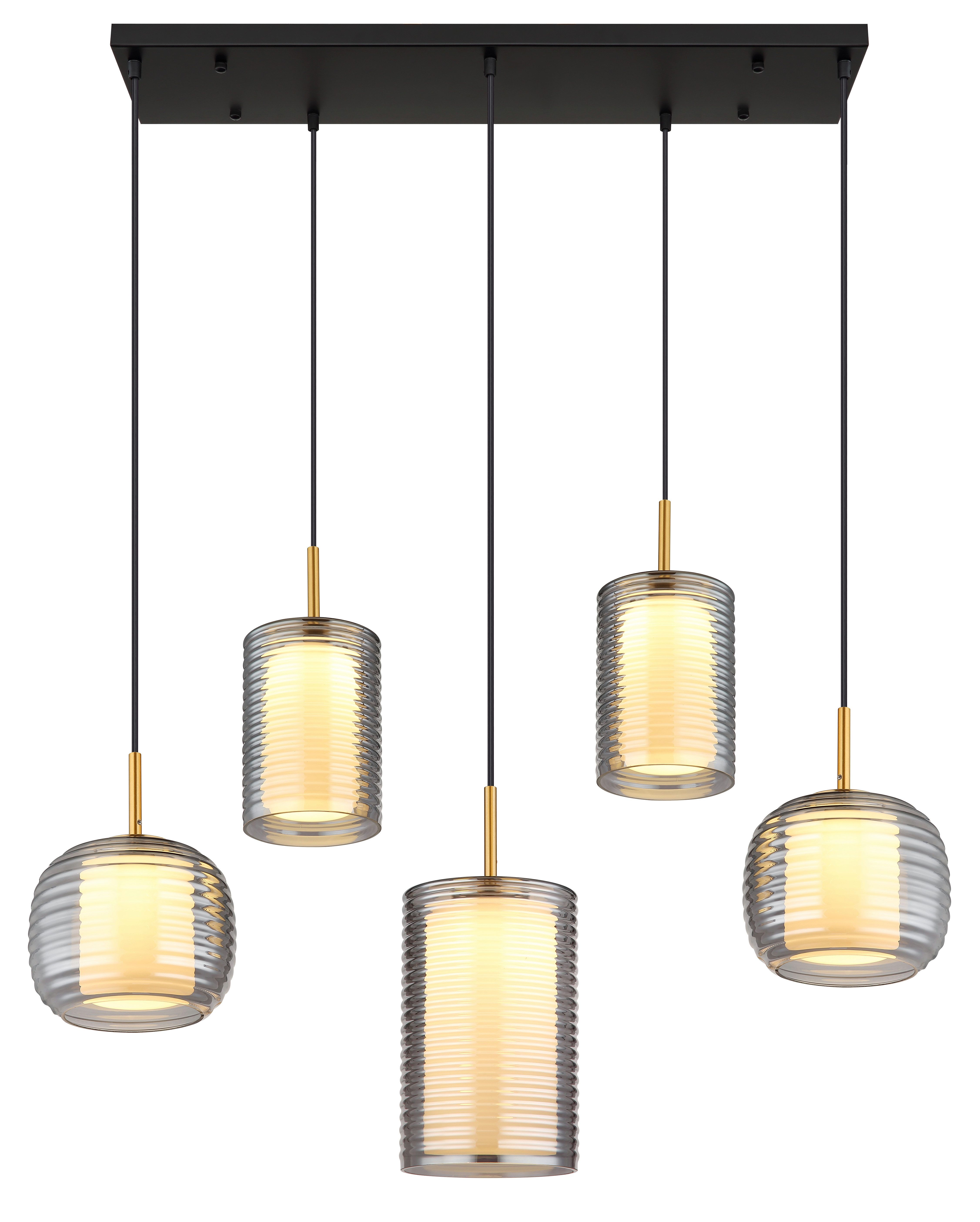GLOBO LIGHTING LED Pendelleuchte LAMPIGNA, LED fest integriert, Warmweiß, Hängelampe/Hängeleuchte/Wohnzimmer/Esstisch/rauchfarben
