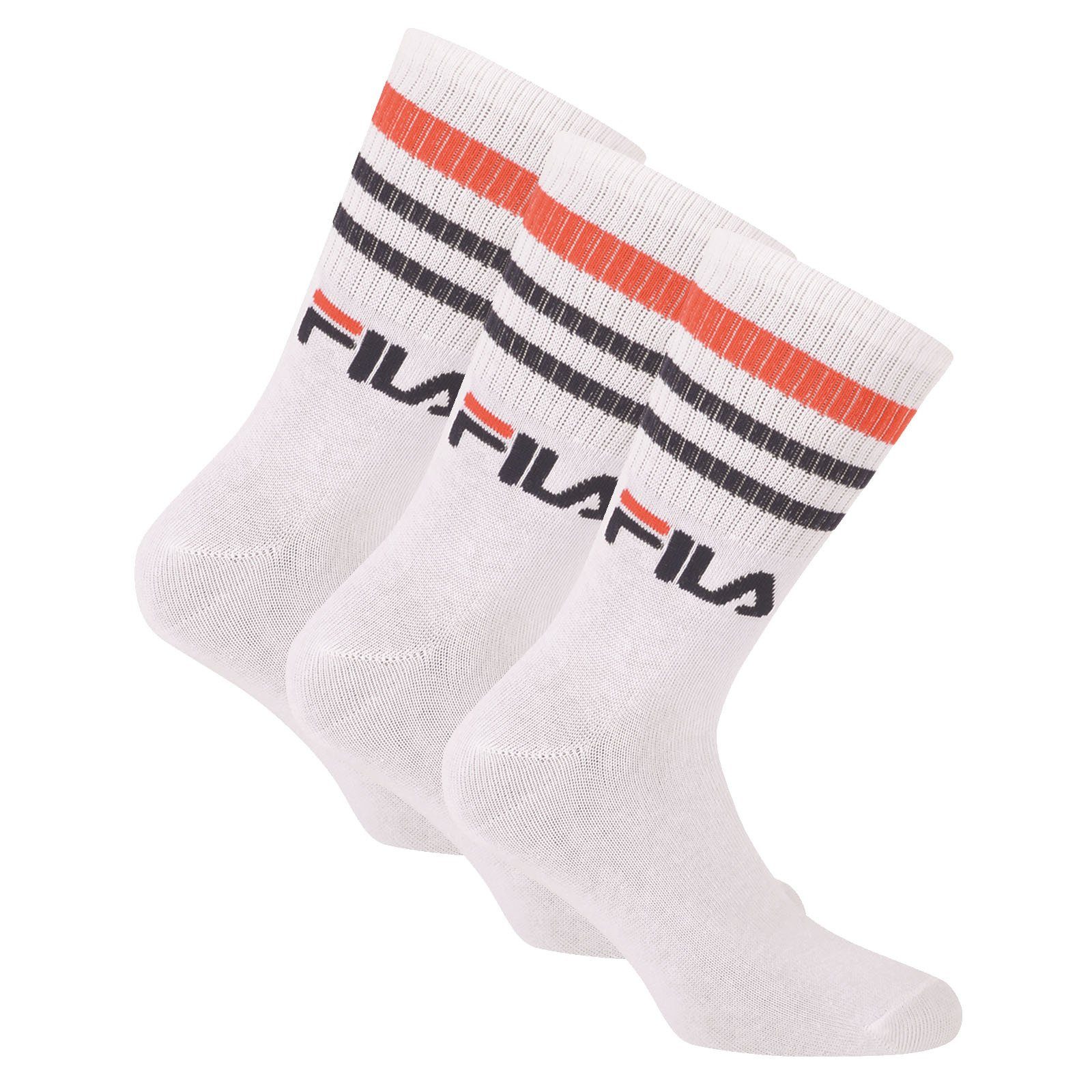 Fila Sportsocken Unisex Paar - Weiß Socken 3 Lifestyle Sport, Street