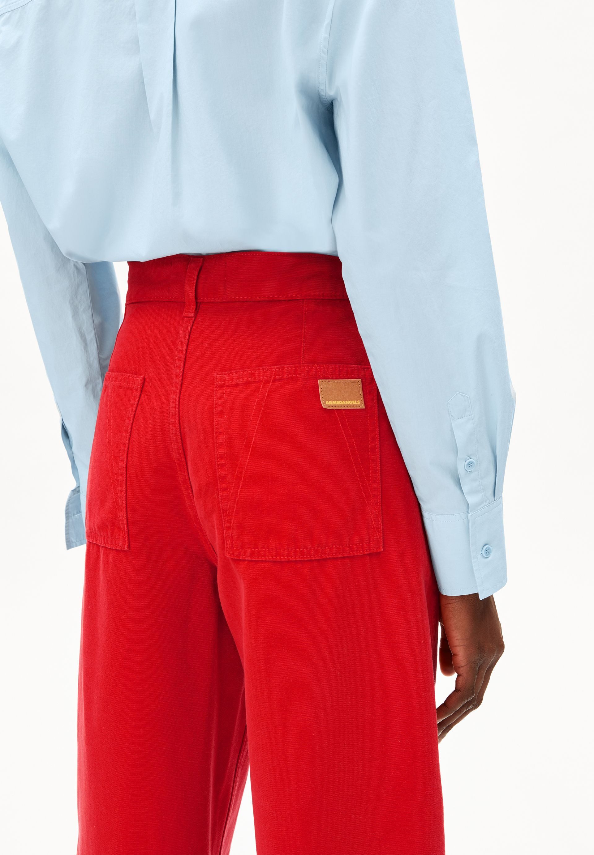 Armedangels Stoffhose WORKWEAR CANVAS BARREL Stoffhose aus Bio-Baumwolle (High Waist, Regular Fit)