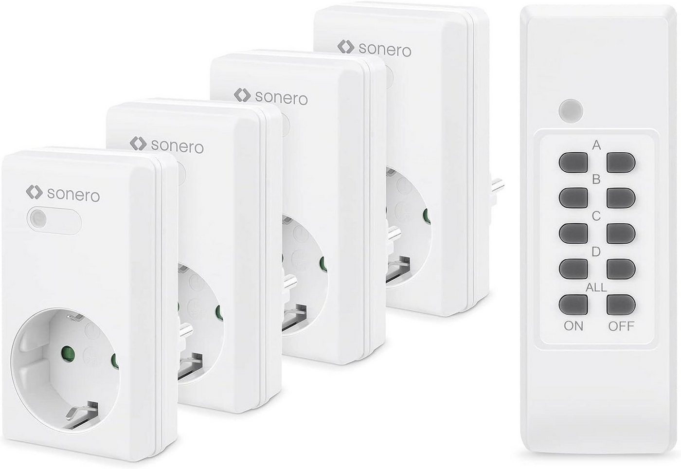 sonero Funksteckdose sonero Funksteckdosen, 4 x Funksteckdose und 1 x Funkfernbedienung