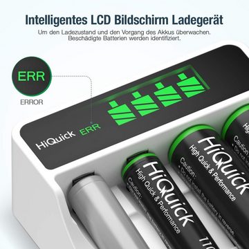 HiQuick Universal Akkuladegerät mit 8 AA Akkus Batterie-Ladegerät (für NI-MH/NI-CD Mignon AA Micro AAA Akku)