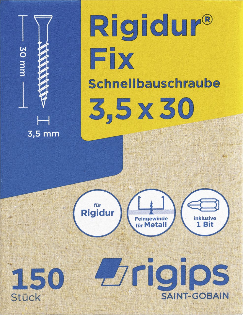 Rigips Trockenbauschrauber Schnellbauschrauben 3,5 x 30mm