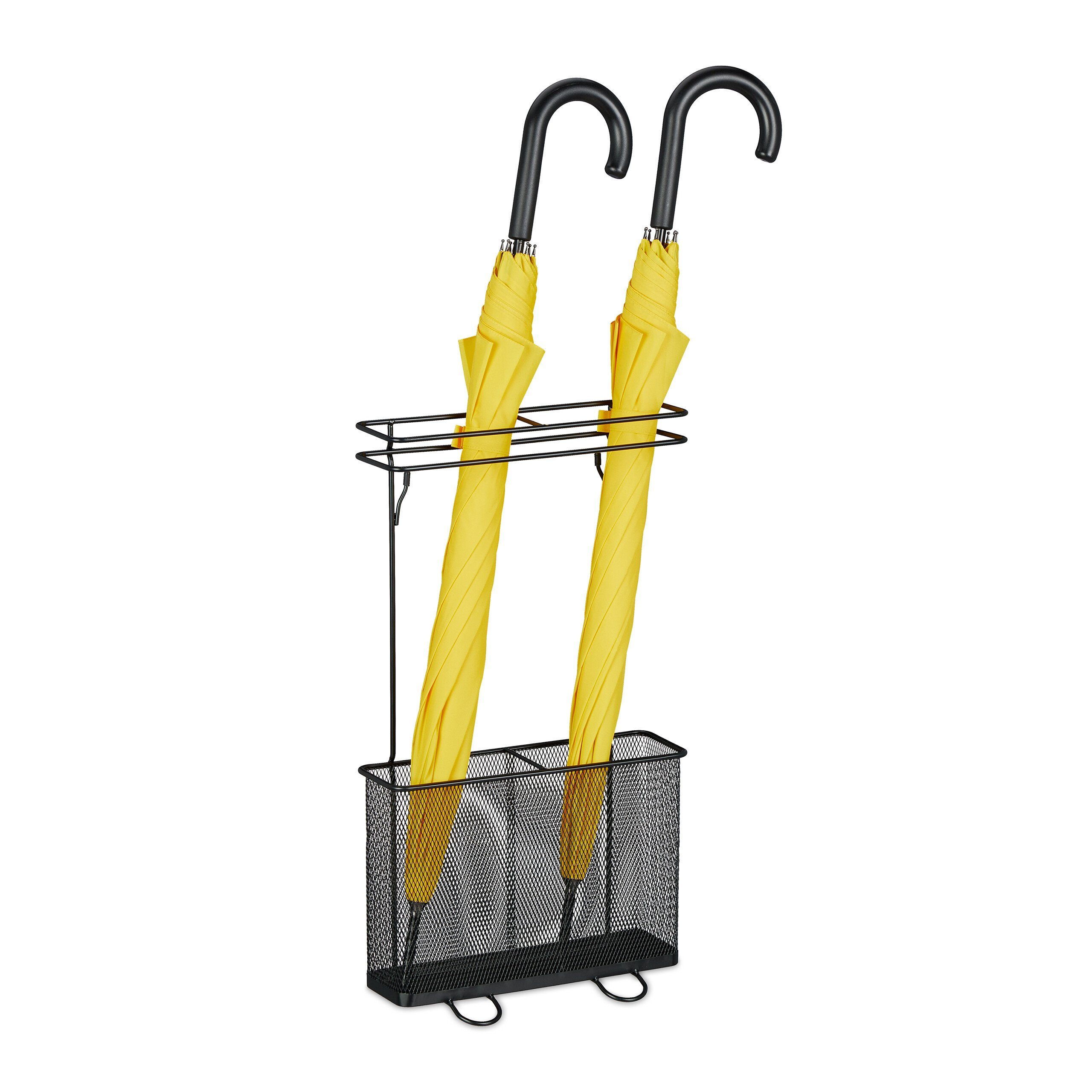 relaxdays Schirmständer Regenschirmständer aus Metall, schwarz günstig online kaufen