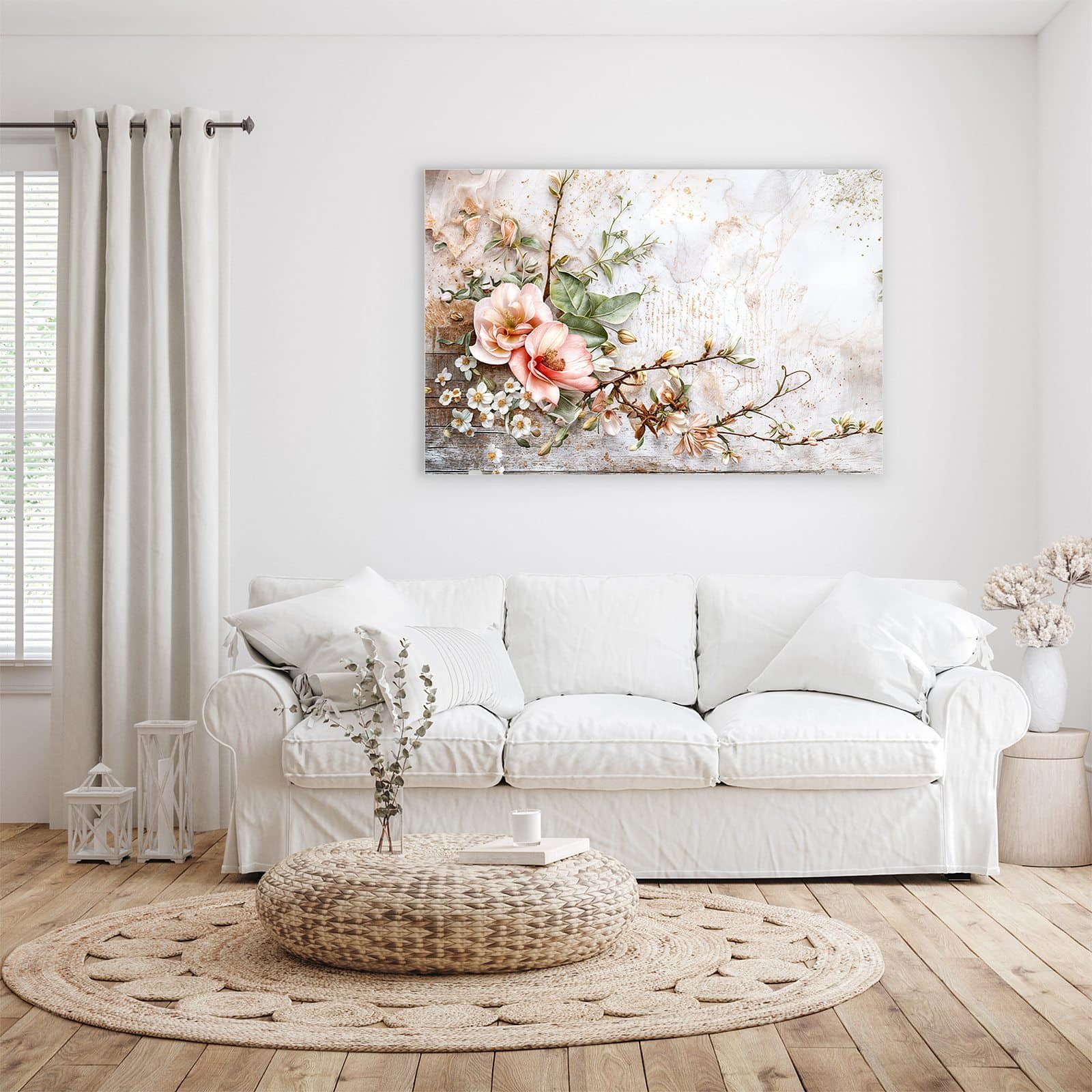 Primedeco Glasbild Wandbild Blumenarrangement mit Aufhängung, Blumen & Pfla günstig online kaufen