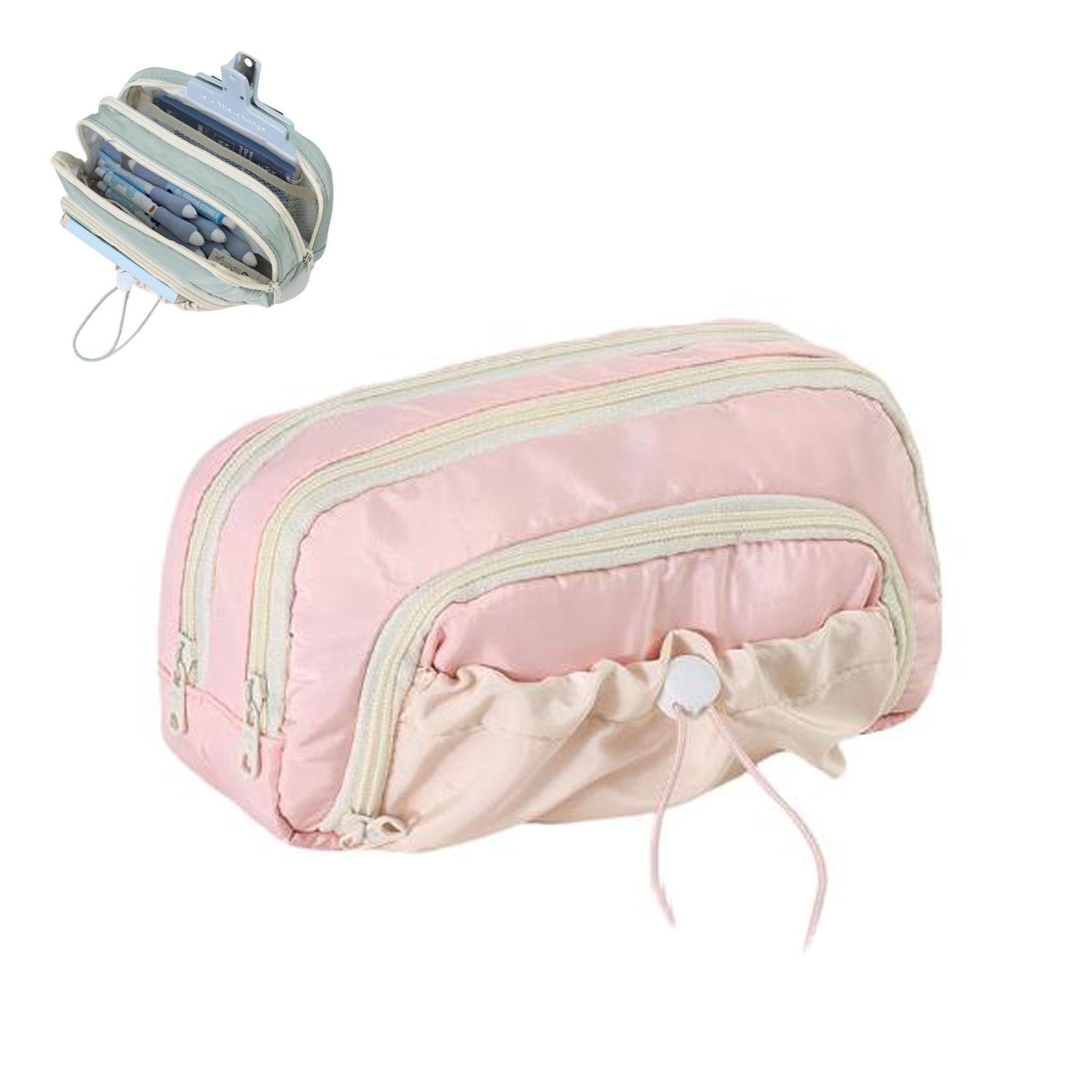 Diwzbyn Federmäppchen Mäppchen Federmappe groß mit 3 Fächern Federtasche, (Mädchen Jungen Teenager Pencil Case Schlamppermäppchen), für Schule Büro