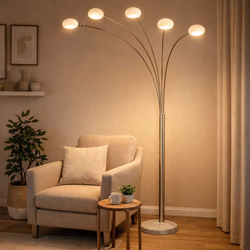 GLOBO LIGHTING Deckenfluter, Leuchtmittel nicht inklusive, Stehleuchte dimmbar Glas Strahler Standlampe Dimmer Stehlampe