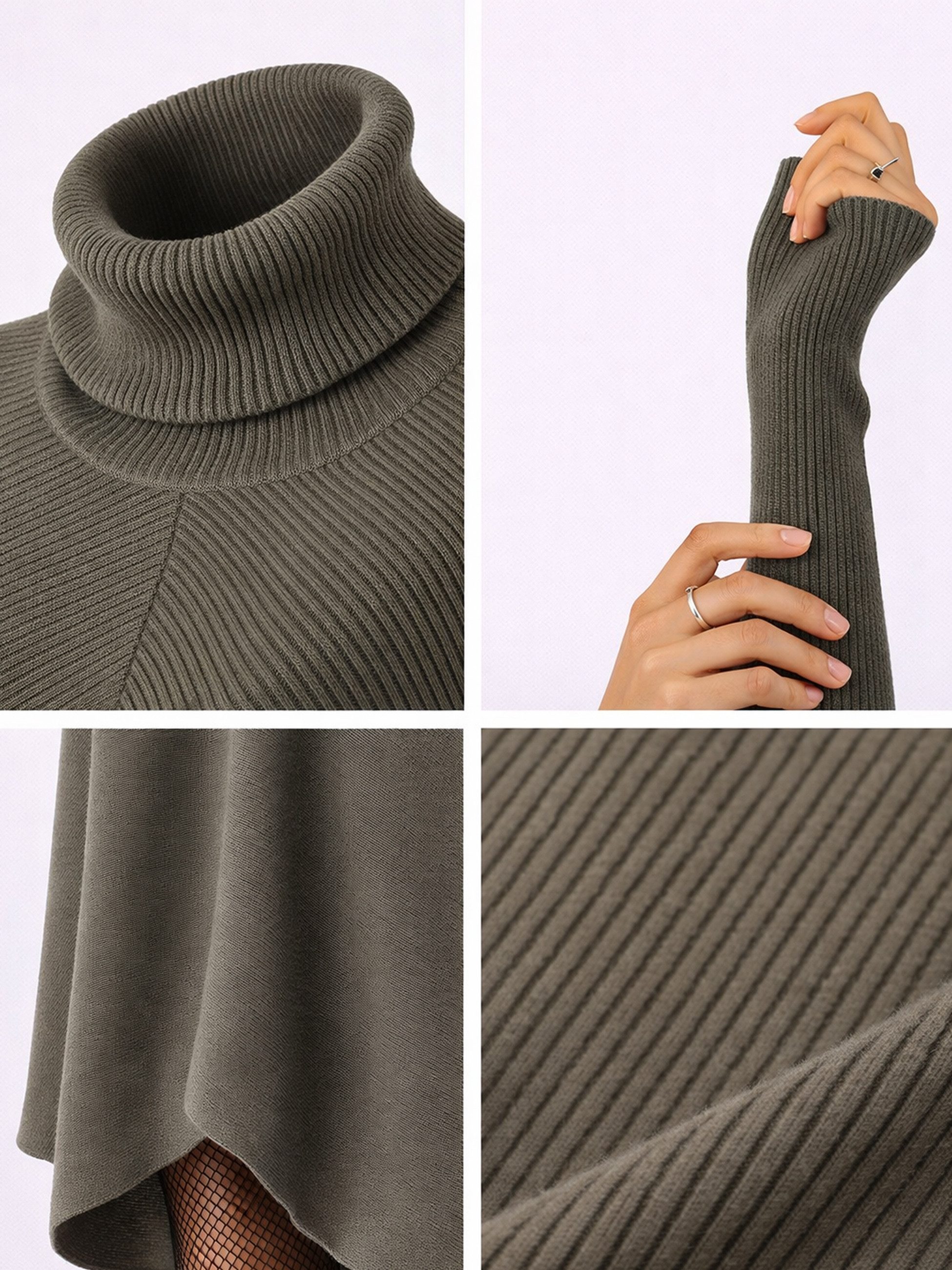 YC Fashion & Style Longpullover „Made in Italy – Oversize-Strickpullover mit Rollkragen“ (1-tlg) in Unifarbe, mit überschnittenen Schultern