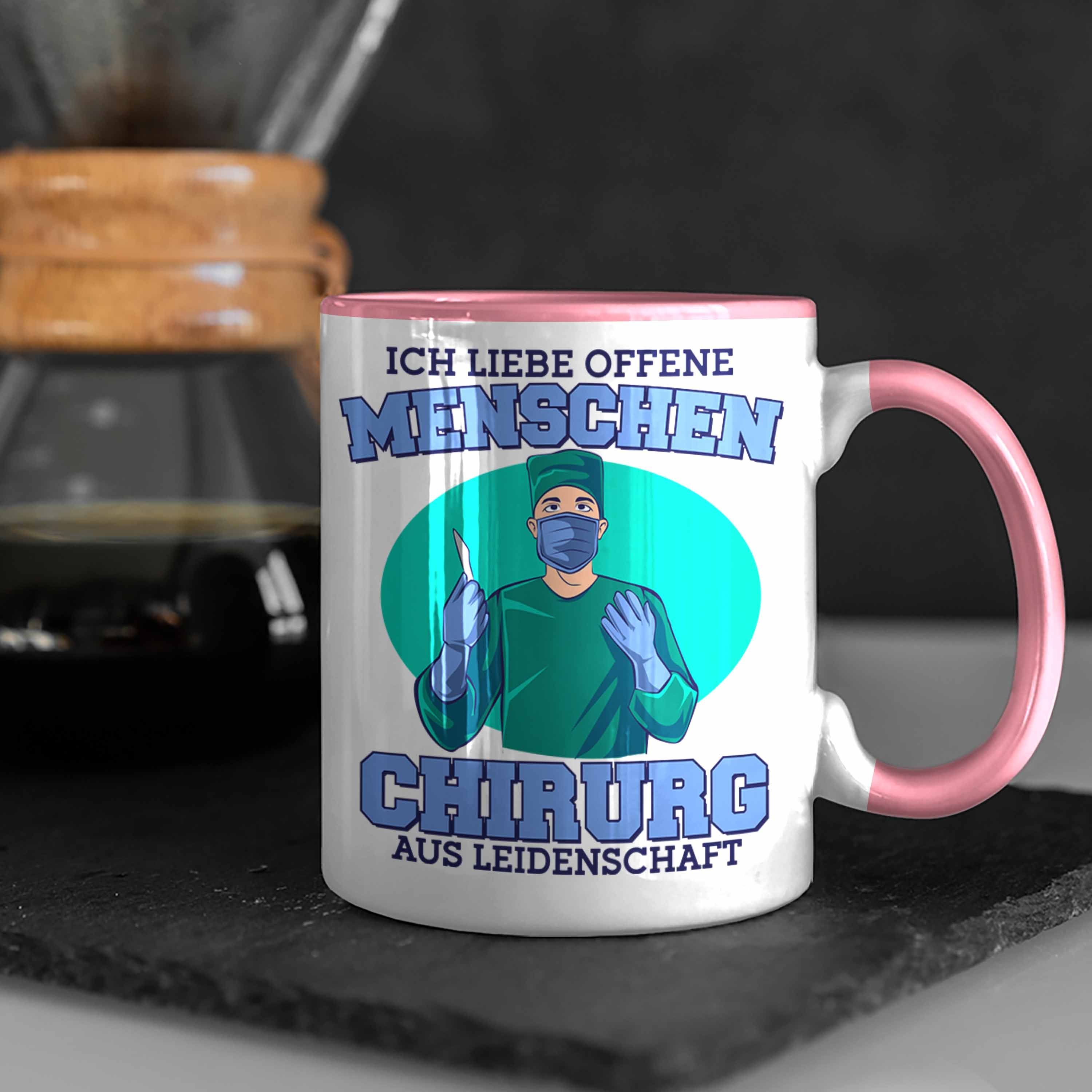 "Ich Tasse Menschen" liebe Geschenk Rosa Trendation offene Chirurg für Chirurg-Tasse Lustige
