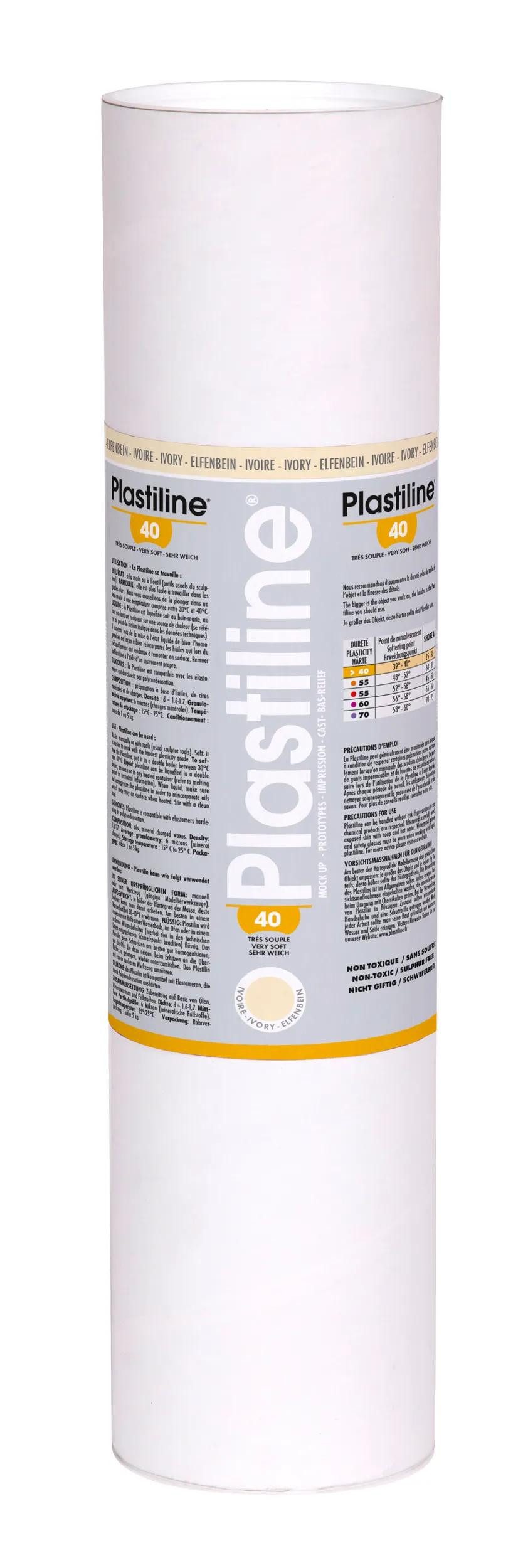 Plastiline Knete Plastiline, 5 kg, Härtegrad 40 (sehr weich) - Elfenbein 5140T