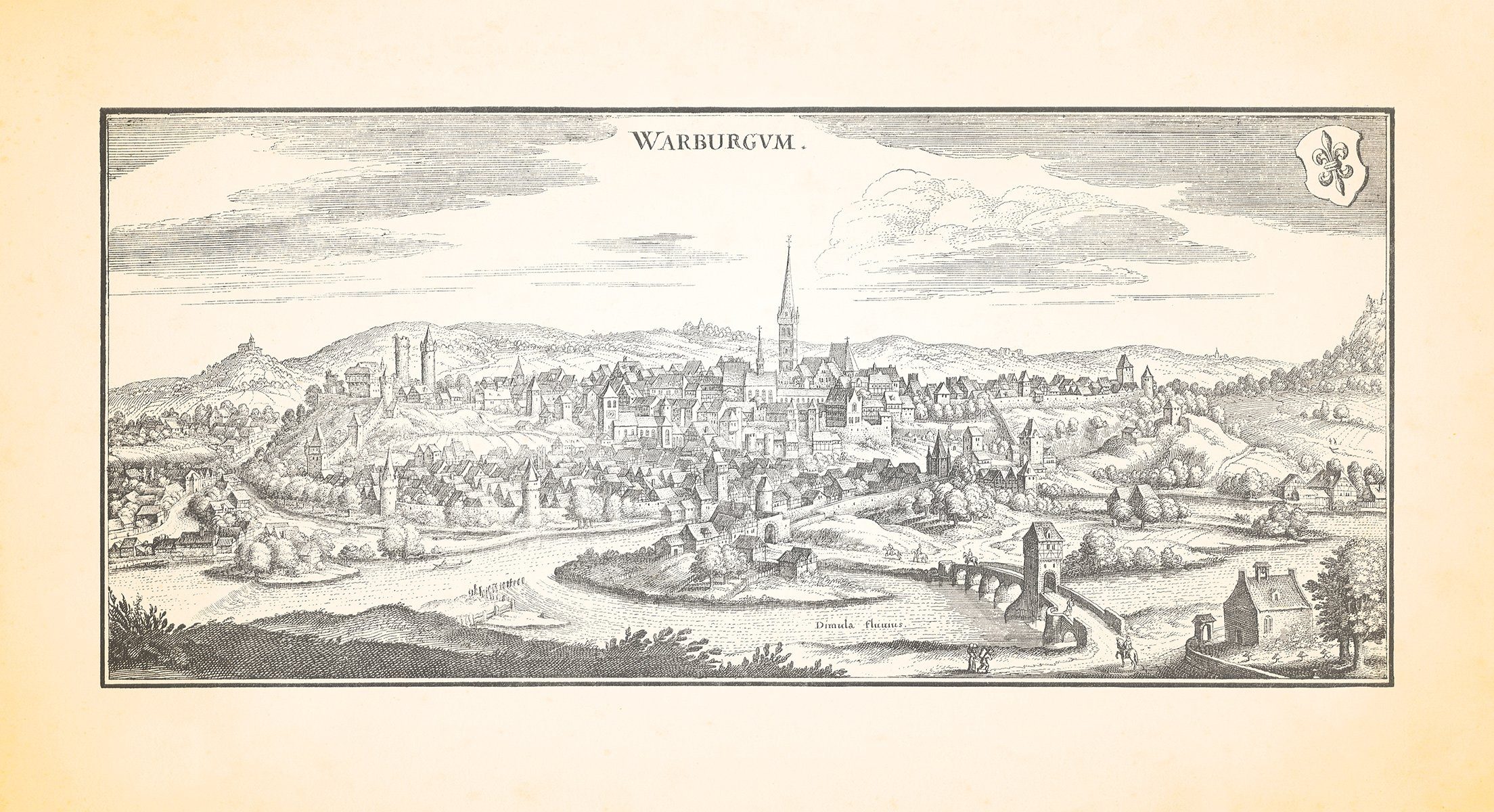 Kunstdruck Warburg Warburger Börde Burg Desenberg Andreaskapelle Burgberg Merian