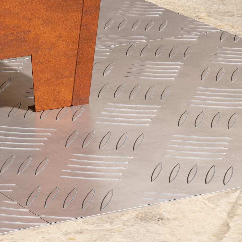 vidaXL Stufenmatte Treppe Tritt 4 stk. 40 x 40 cm Silber Aluminium Quadratisch, Quadratisch