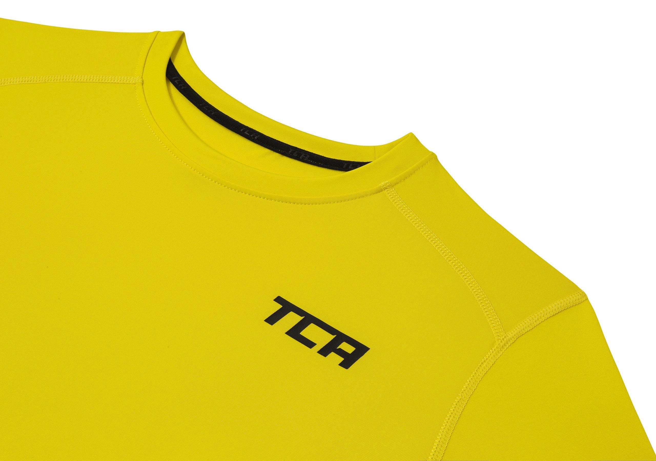 TCA Langarmshirt TCA Herren Thermo XL Kompressionsshirt Langarm Gelb