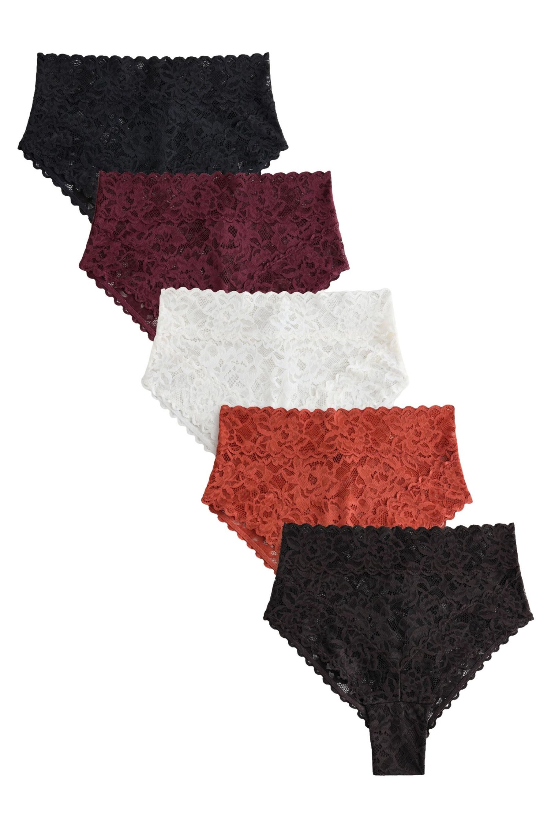 Next Taillenslip Hochbund-Spitzenslips, 5er-Pack, hoher Beinschnitt (5-St)