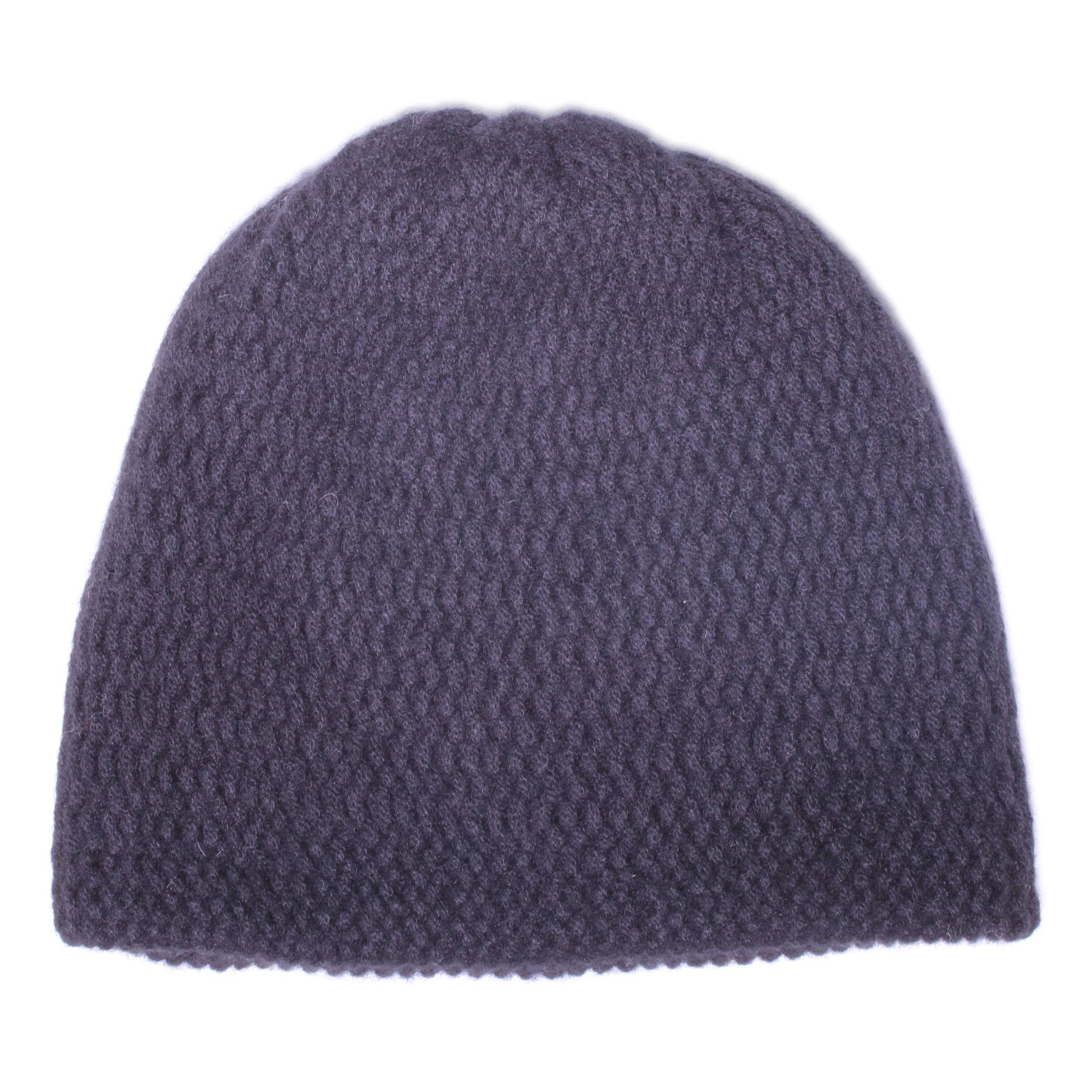 Strickmütze 100% Kaschmir Strickmütze Damen & Herren, edle Cashmere BeanieSchwarz