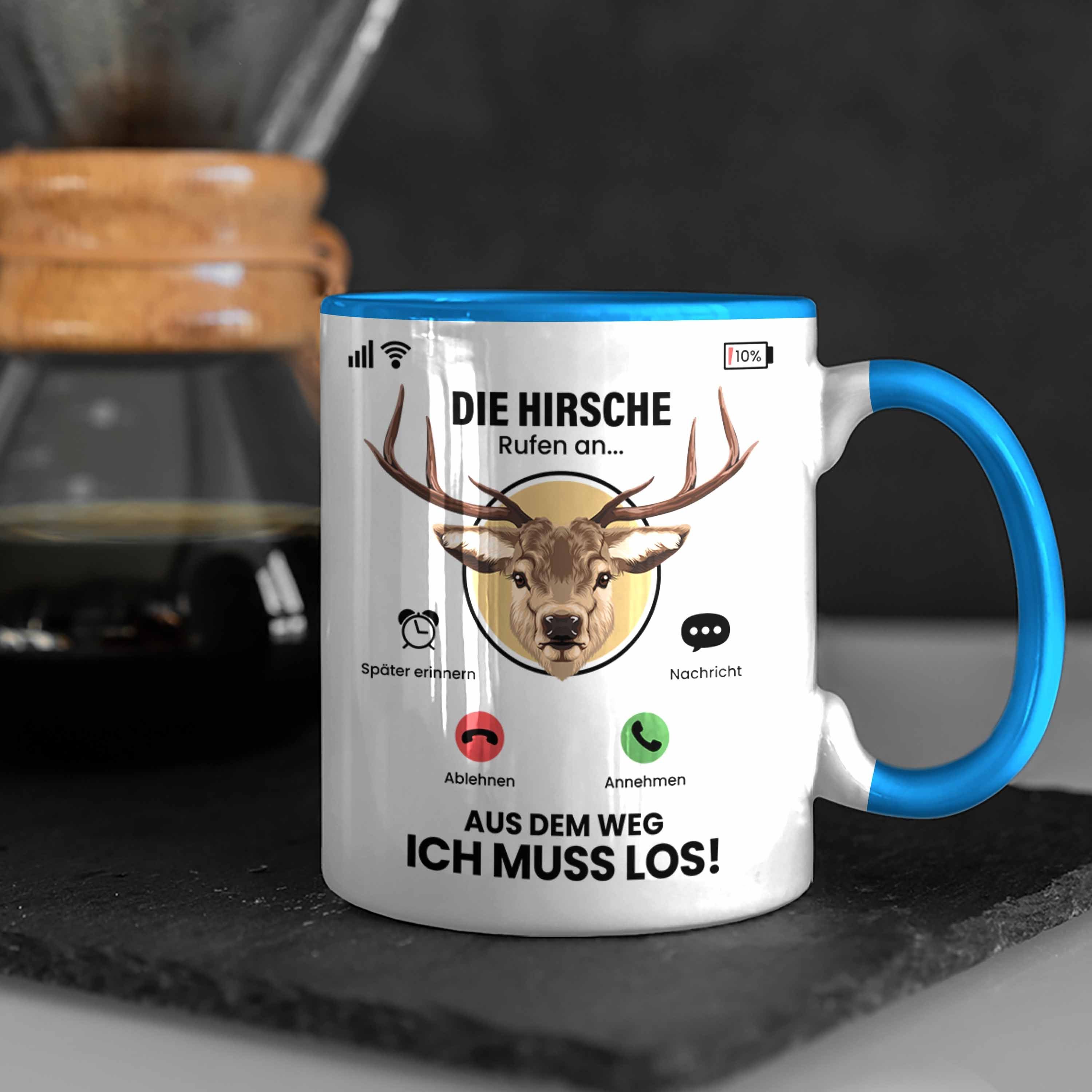 Trendation Tasse Die Rufen Gesch An Tasse für Geschenk Blau Züchter Hirsche Hirsche Besitzer