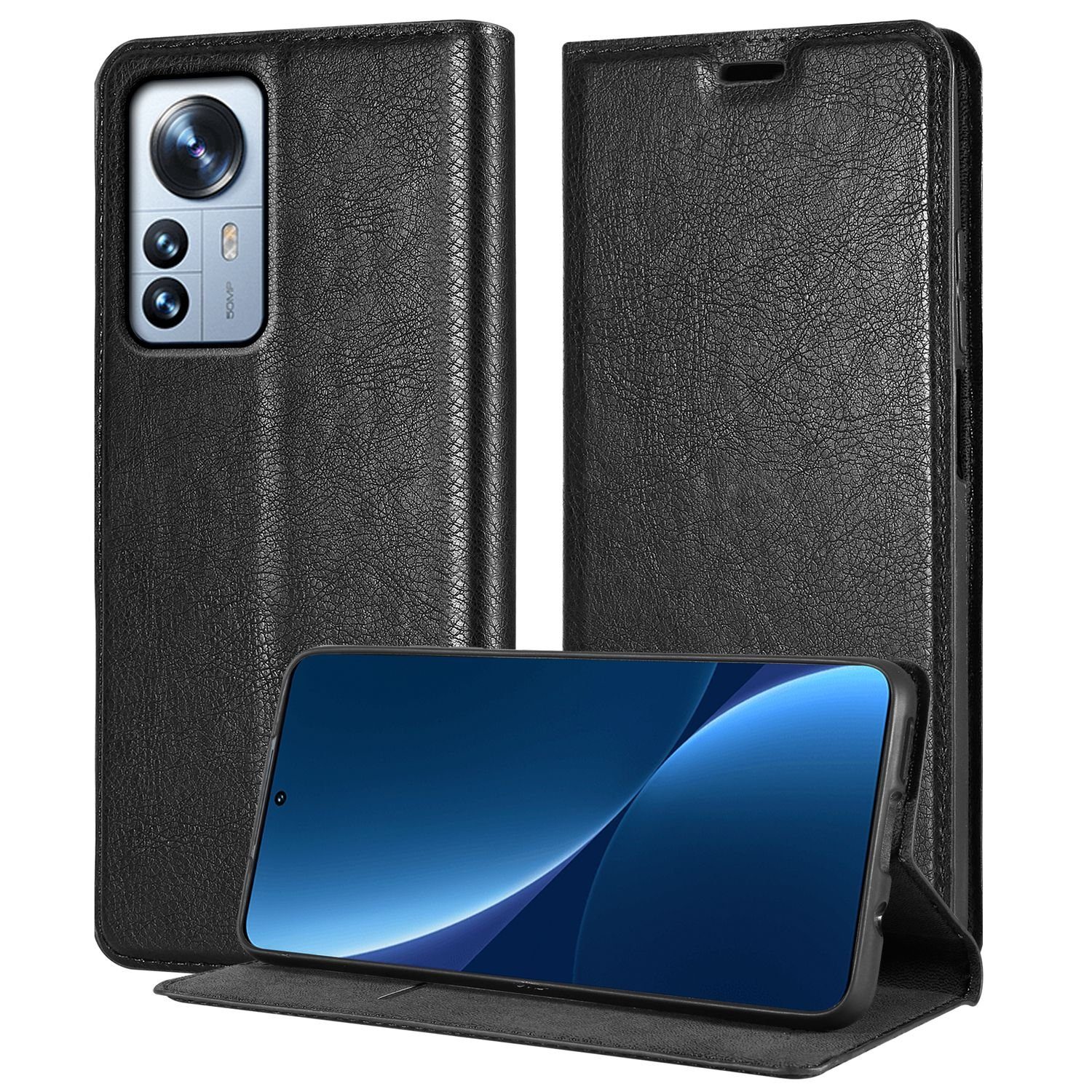 Cadorabo Handyhülle für Xiaomi 12 PRO Hülle Xiaomi 12 PRO, Hülle Schutzhülle mit Standfunktion, Magnetverschluss und Kartenfach