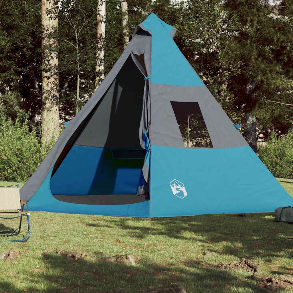 vidaXL Tipi-Zelt Tipi-Campingzelt 7 Personen Blau Wasserdicht, Personen: 7 (1 tlg)