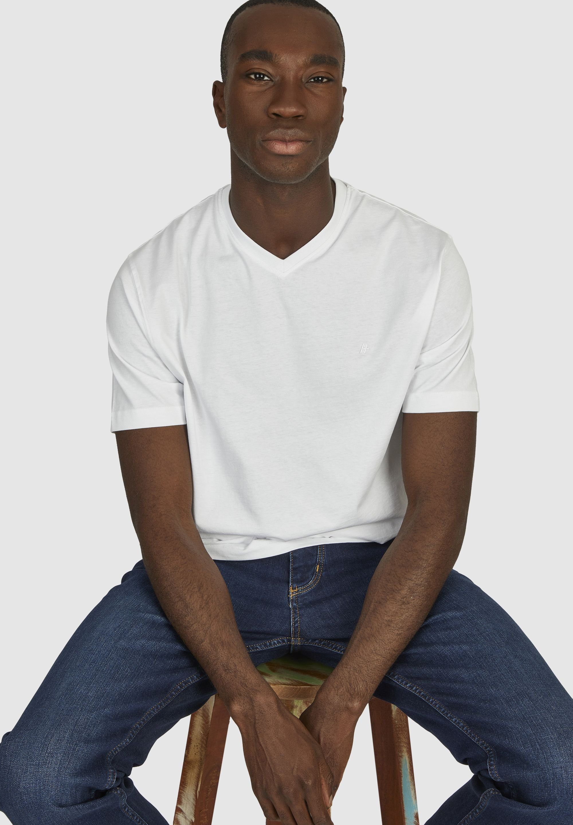 HECHTER PARIS V-Shirt (2-tlg) Hochwertige Single-Jersey-Baumwolle günstig online kaufen