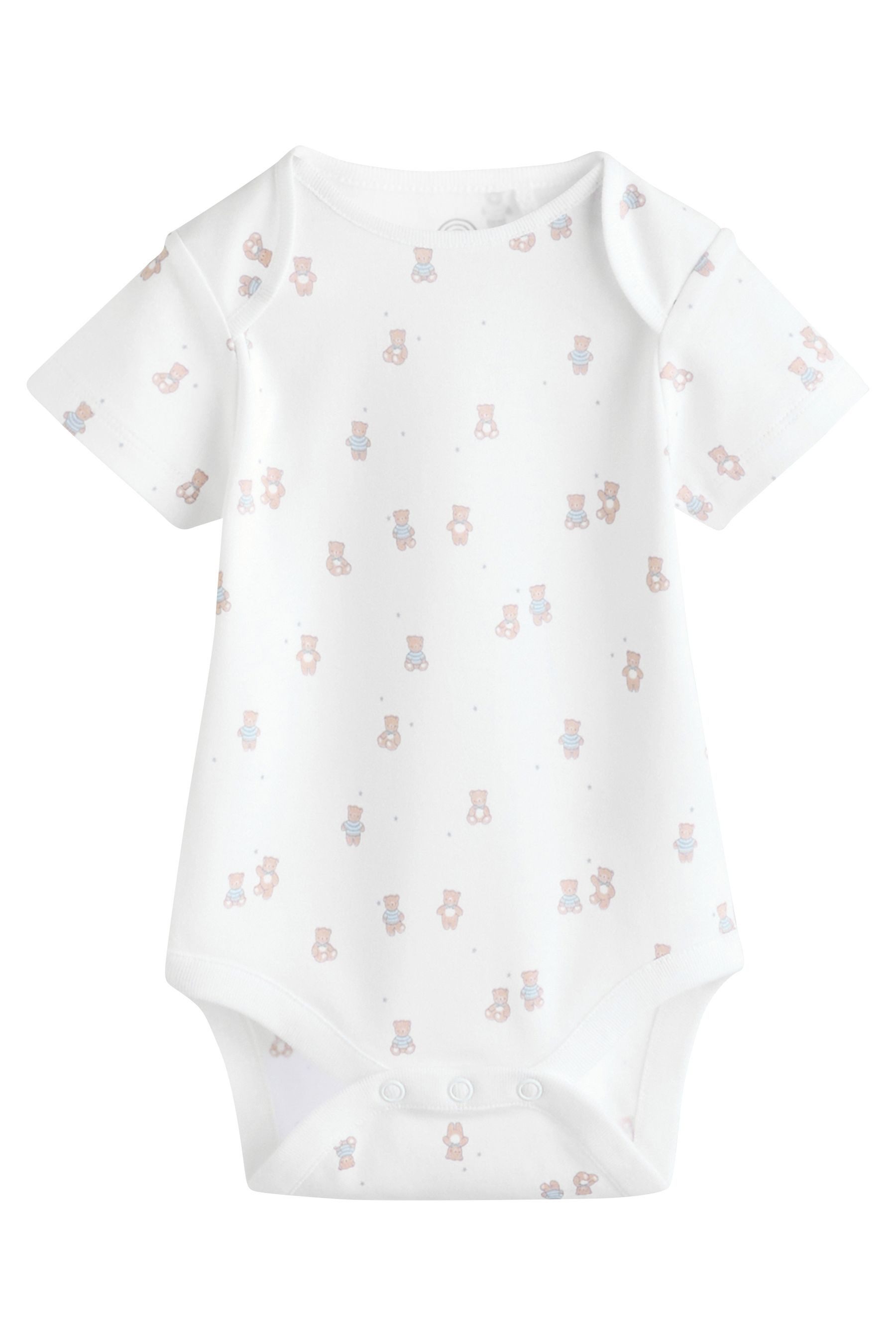Next Kurzarmbody Kurzärmelige Baby-Bodysuits, 7er-Pack, Bär (7-tlg)