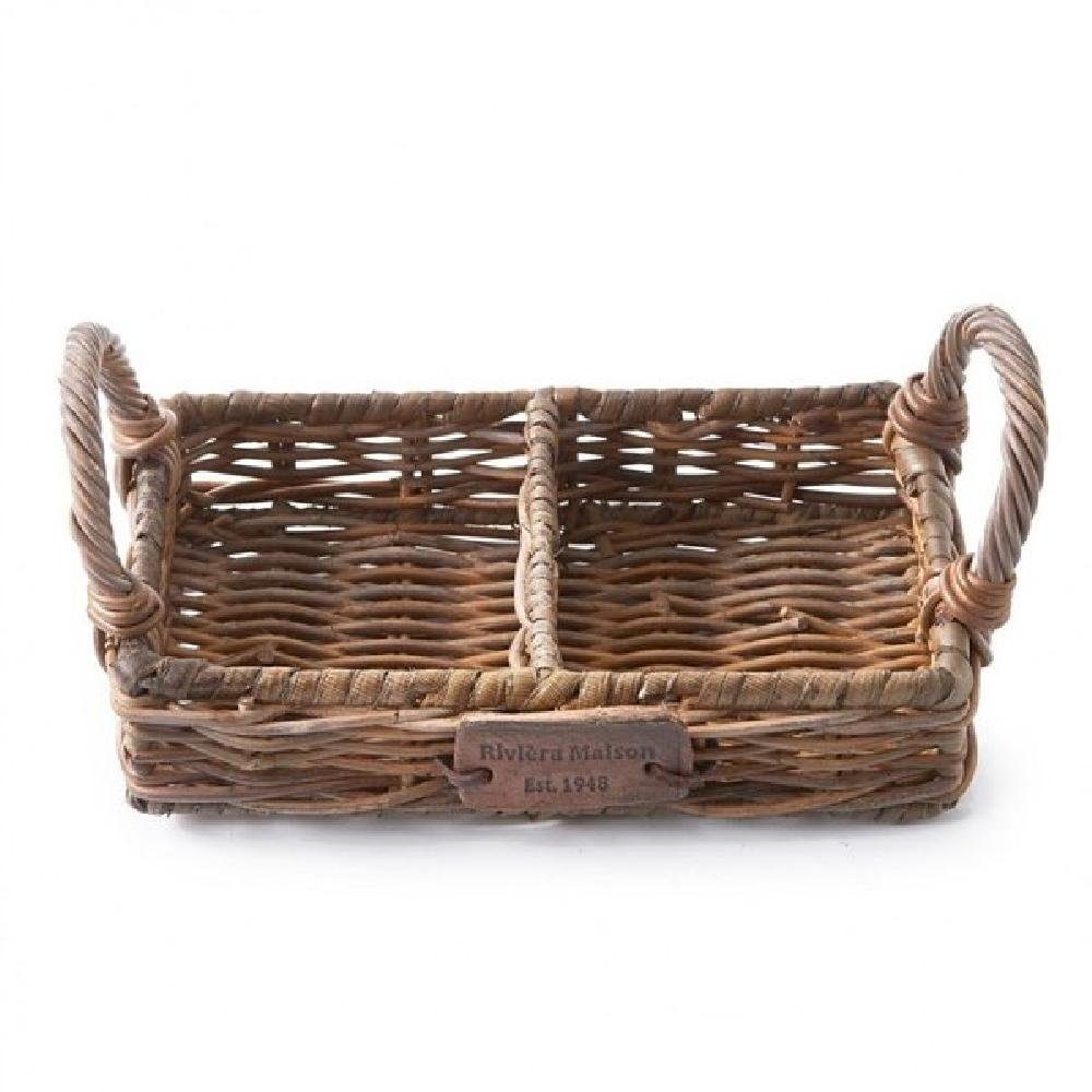 Rivièra Maison Waschtisch-Set Tablett für Seifenspender und Zahnputzbecher Rustic Rattan