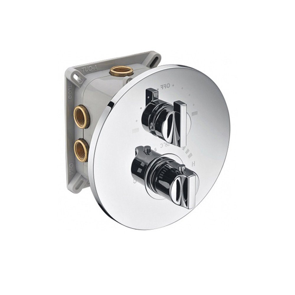 HAK Unterputzarmatur INCASSO UP Thermostat-Dusch-Armatur,mit Einbaubox rund, mit Umsteller,2Wege,Chrom