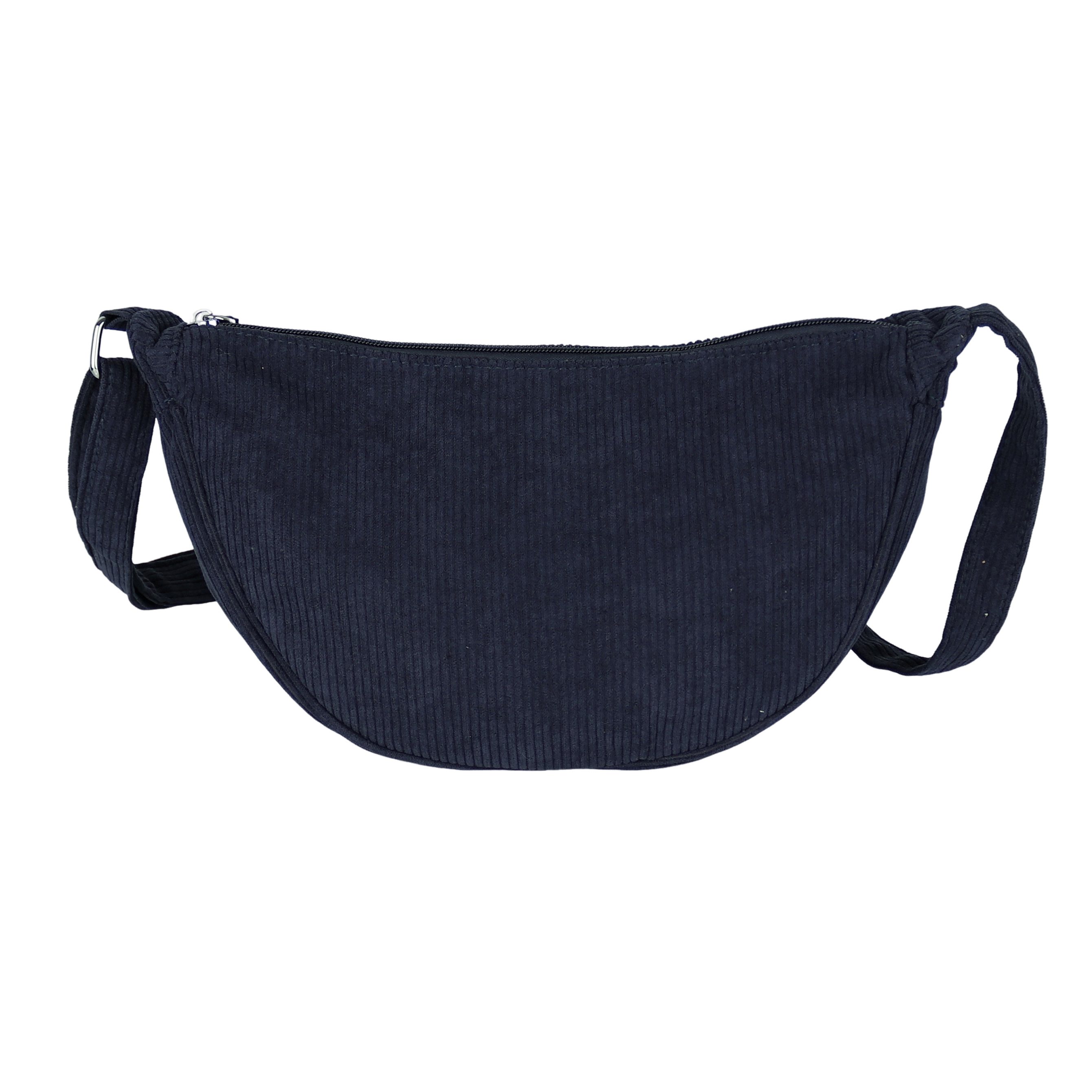 MIRROSI Schultertasche Damen Runde Bauchtasche aus Cord, Brusttasche, Leicht (Tasche,Bauchtasche für jeden Anlass, ca.30x18x12cm), Crossbody Bag, verstellbaren Schulterriemen