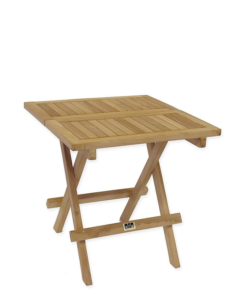 AFG Gartentisch Kleiner Gartentisch Beistelltisch Teakholz klappbar 50x50 cm