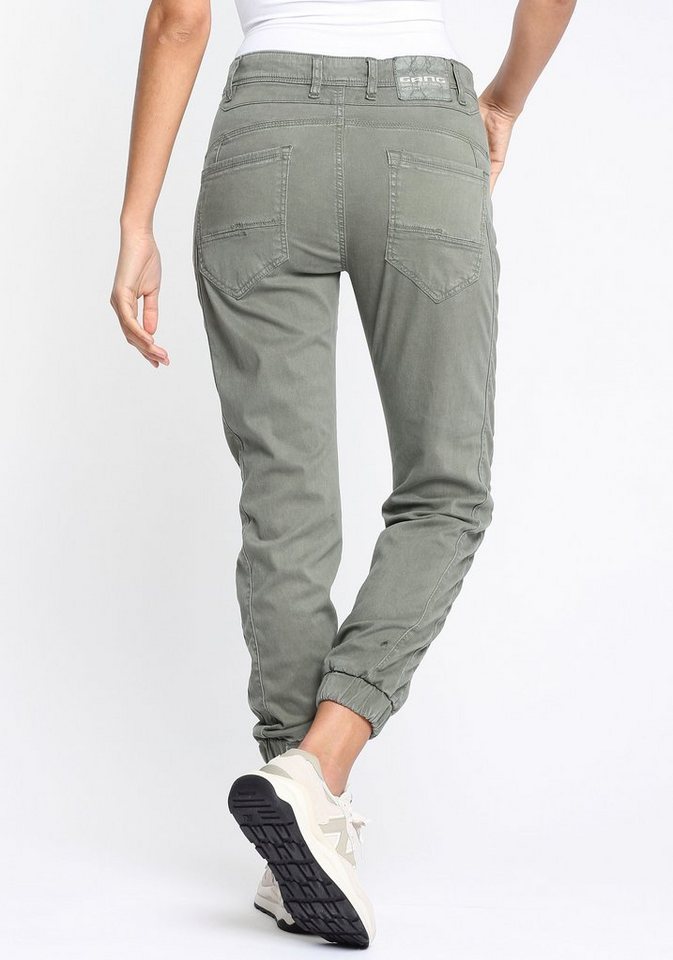 GANG Cargohose Cargohose 94RAFFAELA mit 2-Knopf Verschluss, Seitliche  Einsätze sorgen für einen sportlichen Casual Look