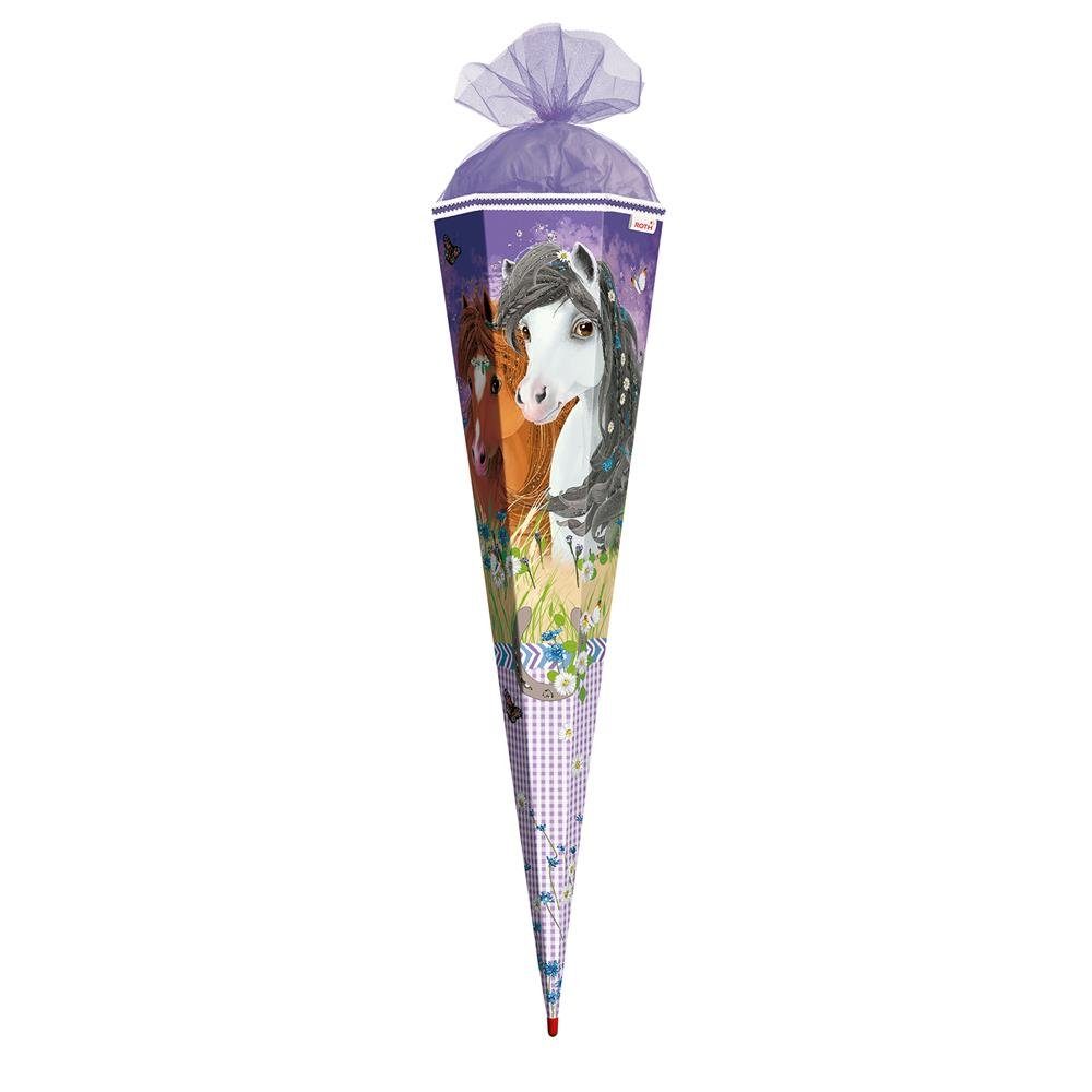 Schultüte Blumenpferde mit Glitter