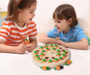 SOTOR Lernspielzeug Montessori Spielzeug, Memory Schach Holz,Spielzeug ab 4 Jahre (Memory Spiel,Verbessert das Gedächtnis und die Farbwahrnehmung,Geburtstagsgeschenke für Mädchen und Jungen(Karotte/Pilz)