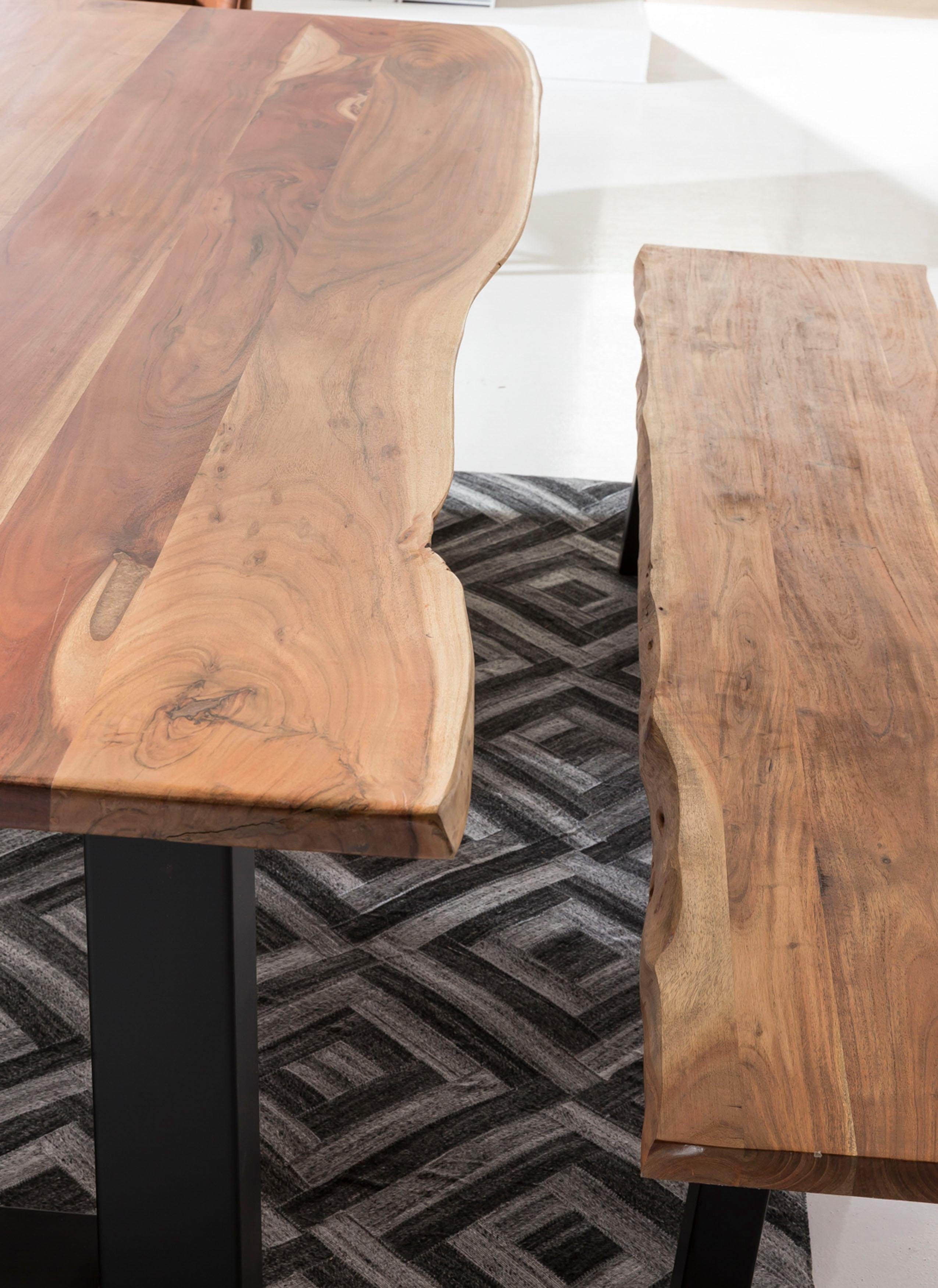 Home affaire Sitzbank Manhattan, mit Baumkantenoptik und Gestell in A-Form