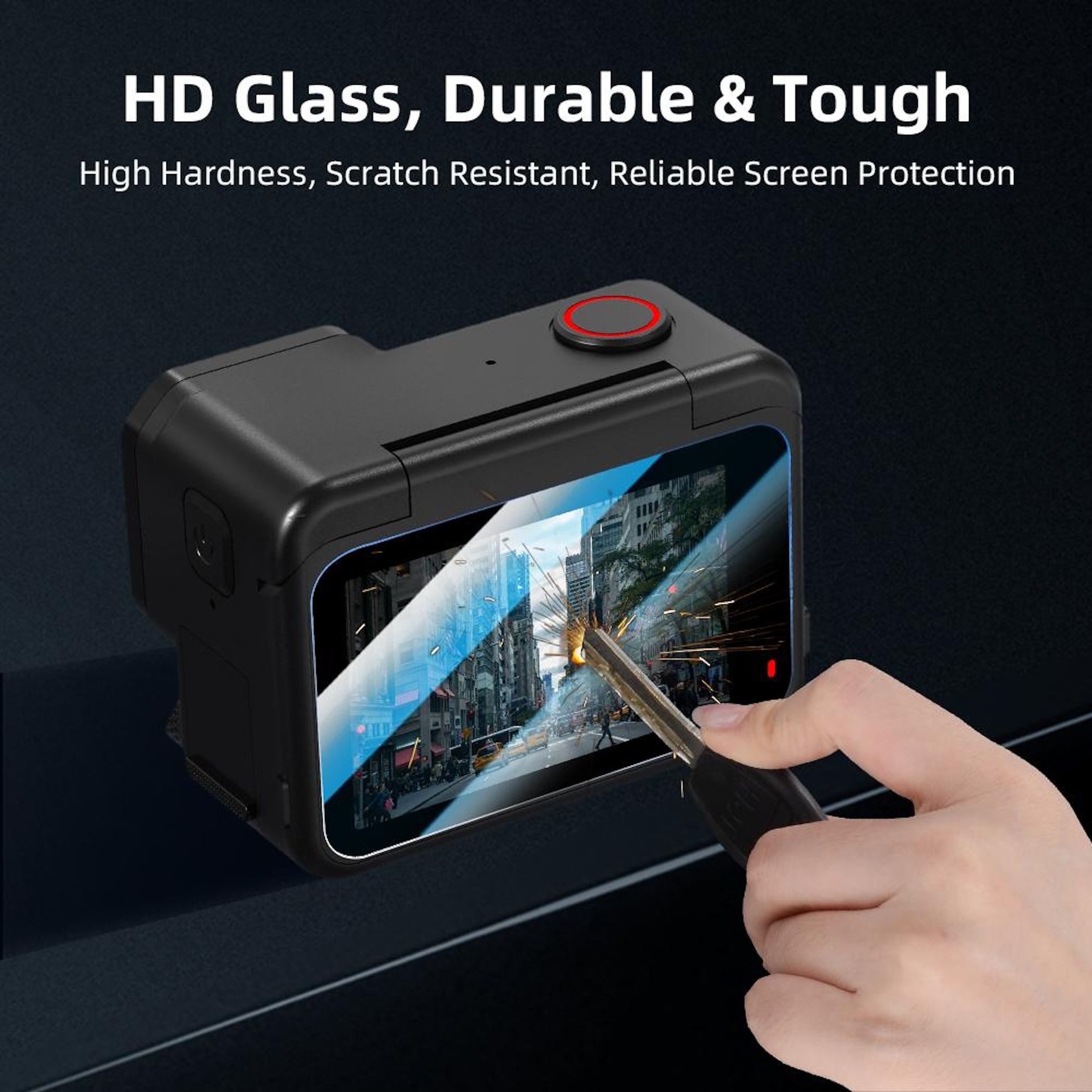 Wigento Displayschutzglas Kamera für Insta360 Ace Pro 2 Set 3x mit Anbringhilfe 9H Hartglas für Insta360 Ace Pro 2, Full Cover, Anbringhilfe – Bild 2 von 5