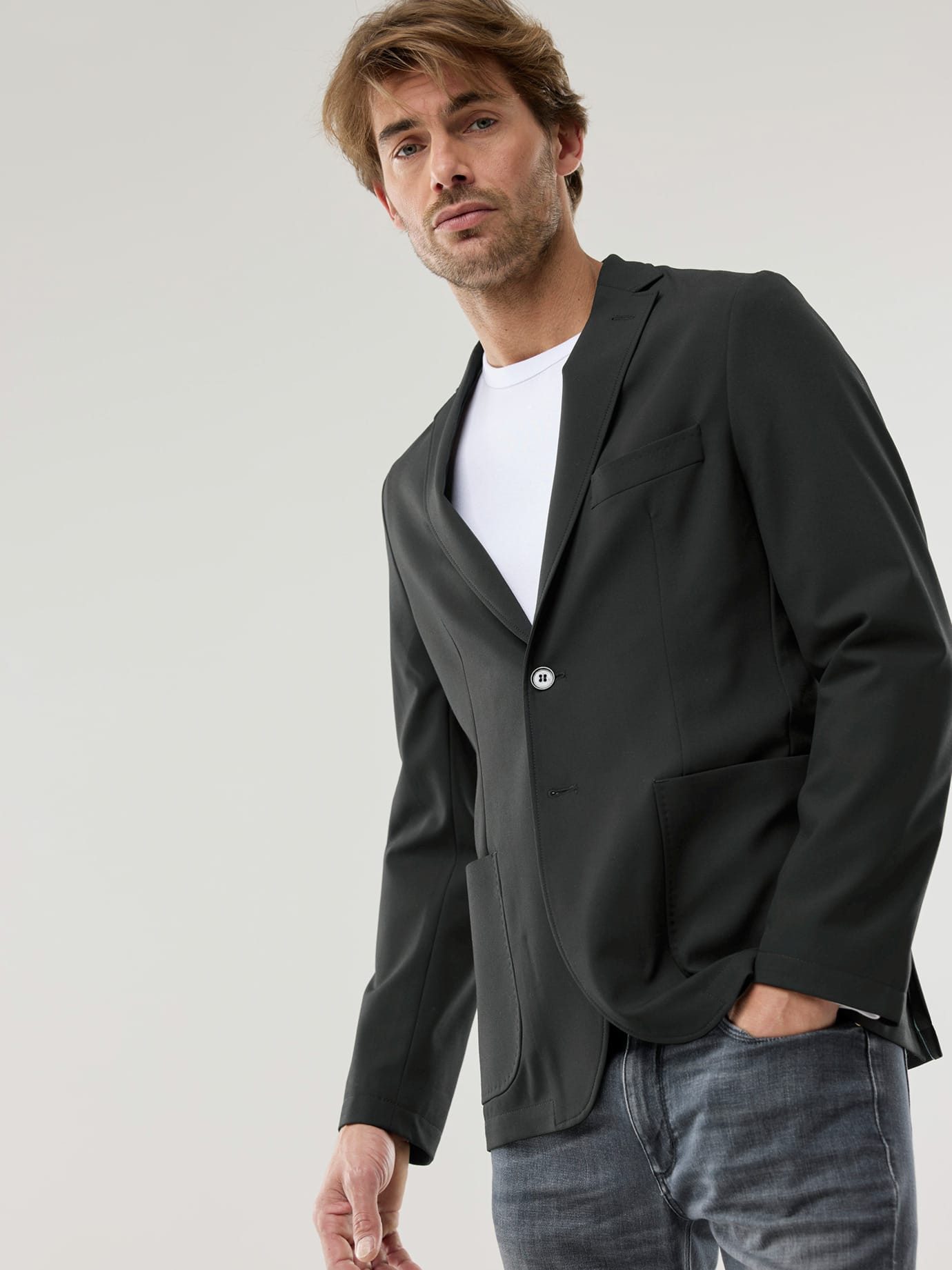 Walbusch Anzugsakko Herren Macht alles mit Sakko Anzugsakko Modern Fit knitterfrei Reise-Funktionsblazer 360°-Stretch, klimatisierend & wasserabweisend