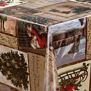 laro Tischdecke Wachstuch-Tischdecken Abwaschbar Weihnachten Santa rechteckig