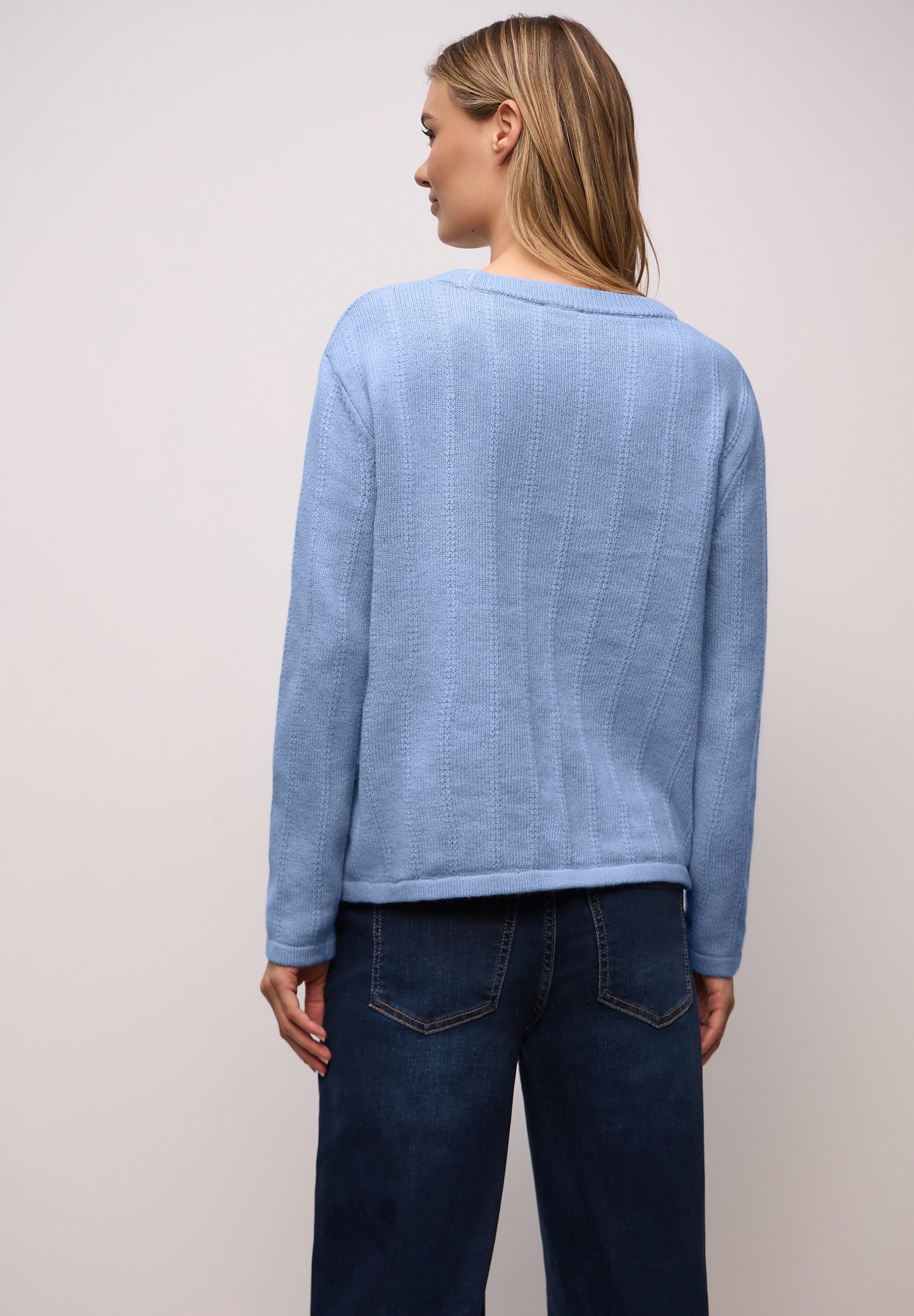 STREET ONE Strickpullover mit Rundhals, strukturiert günstig online kaufen