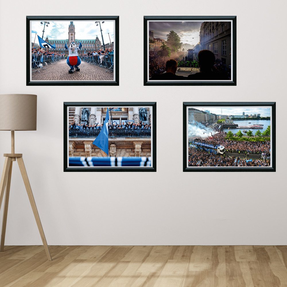 VertriebsArena GmbH Poster HSV Poster 4er-Set Aufstieg 24/25 "Stadt"