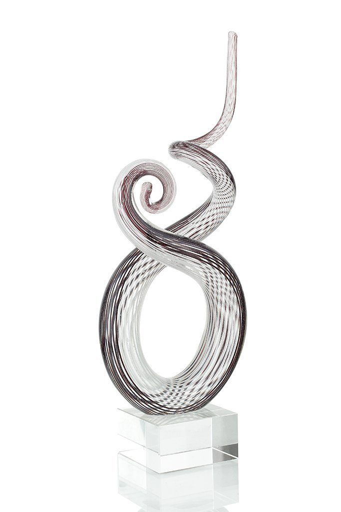 Levandeo® Skulptur, Skulptur Glasskulptur Designer Design Glas 26x13cm Hochwertiges