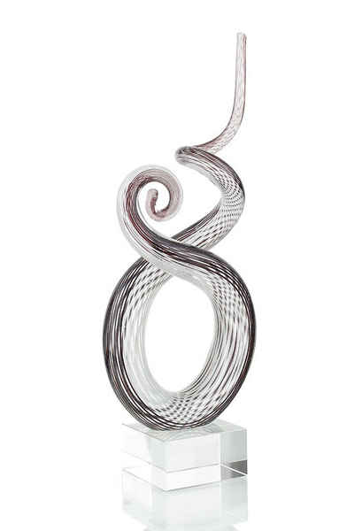 Levandeo® Skulptur, Designer Skulptur Glas 26x13cm Design Glasskulptur Hochwertiges