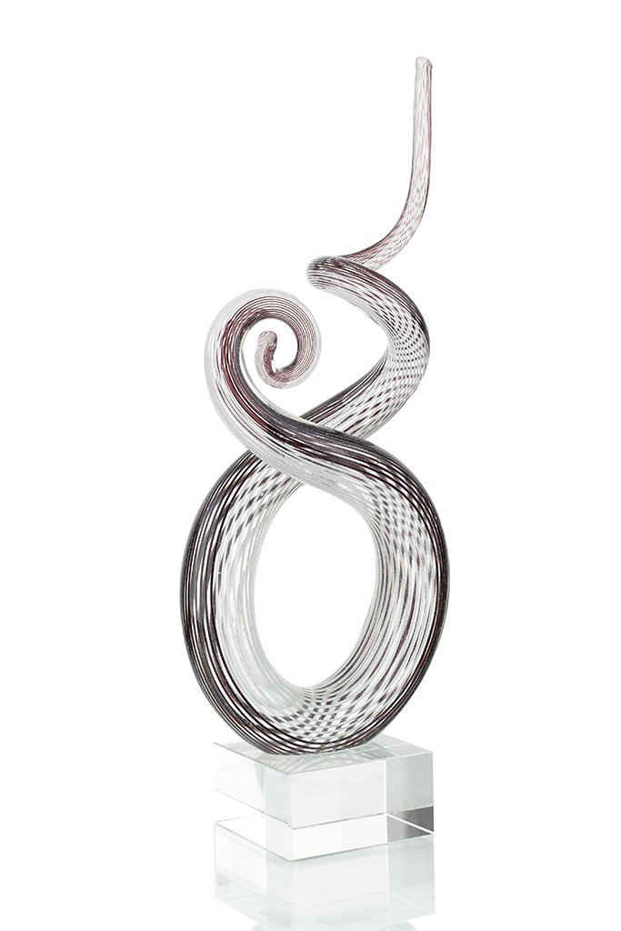Levandeo® Skulptur, Designer Skulptur Glas 26x13cm Design Glasskulptur Hochwertiges Unikat