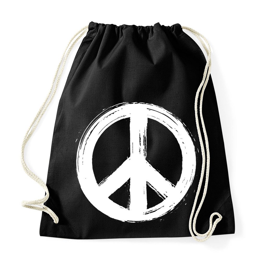 Turnbeutel Peace Symbol Beutel Turnbeutel Print Friedenszeichen Retro