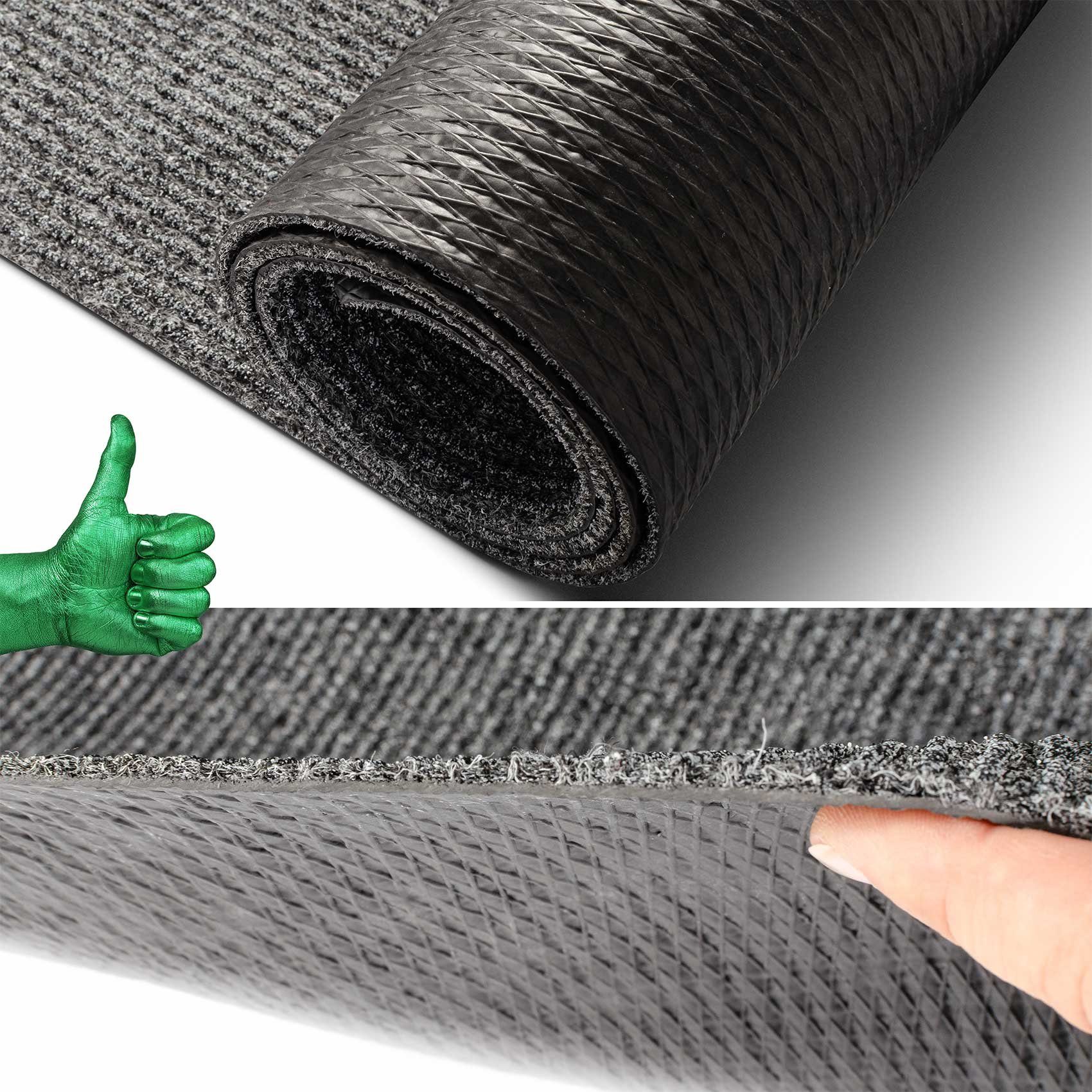 ANRO Fußmatte Türvorleger Schmutzfangmatte STRIBET, eckig, Höhe: 3 mm, Clean-Line Größe 45x75cm – Bild 4 von 4