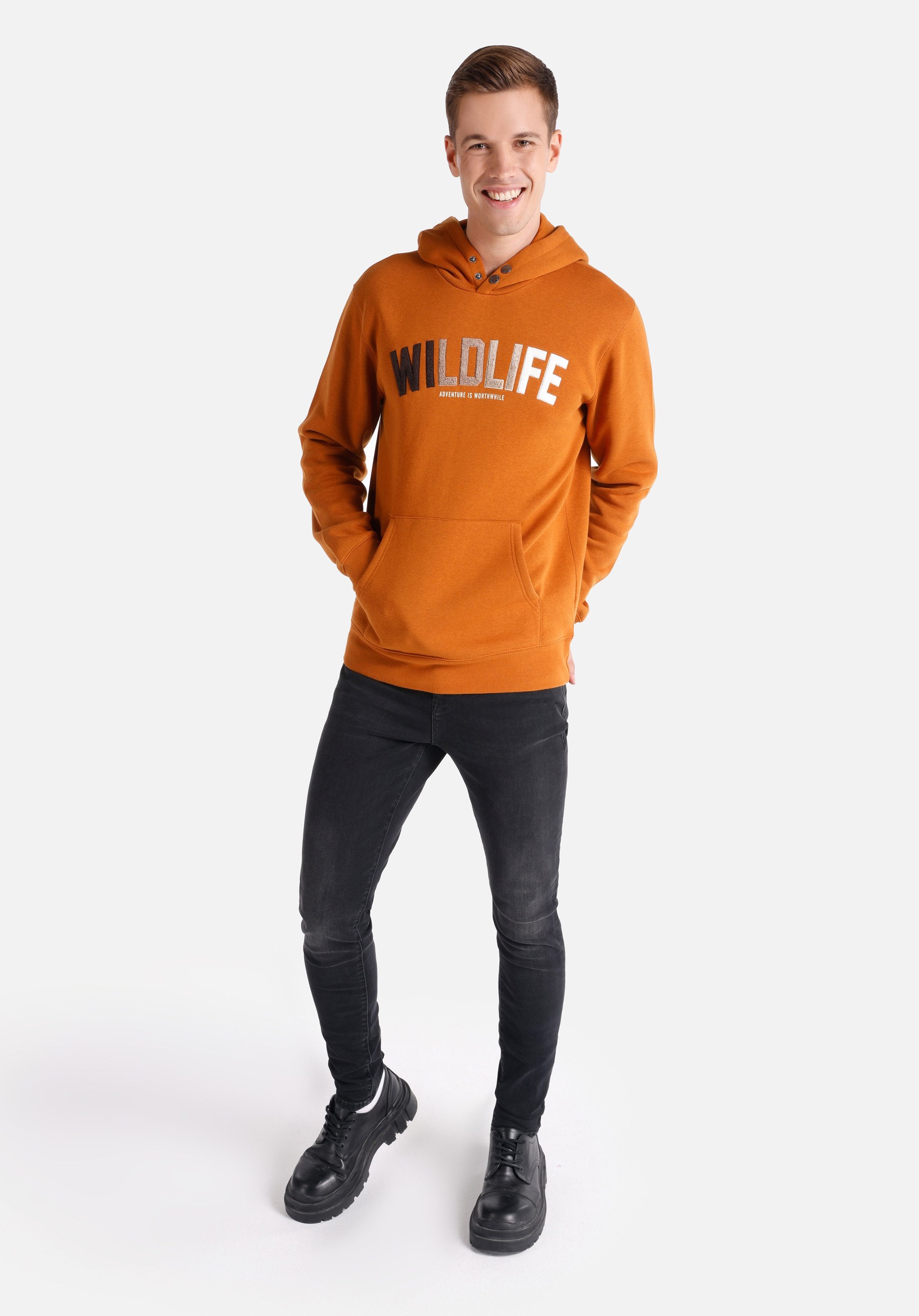 Colins Kapuzenpullover Colins Regular Fit Herren-Sweatshirt in Kamel