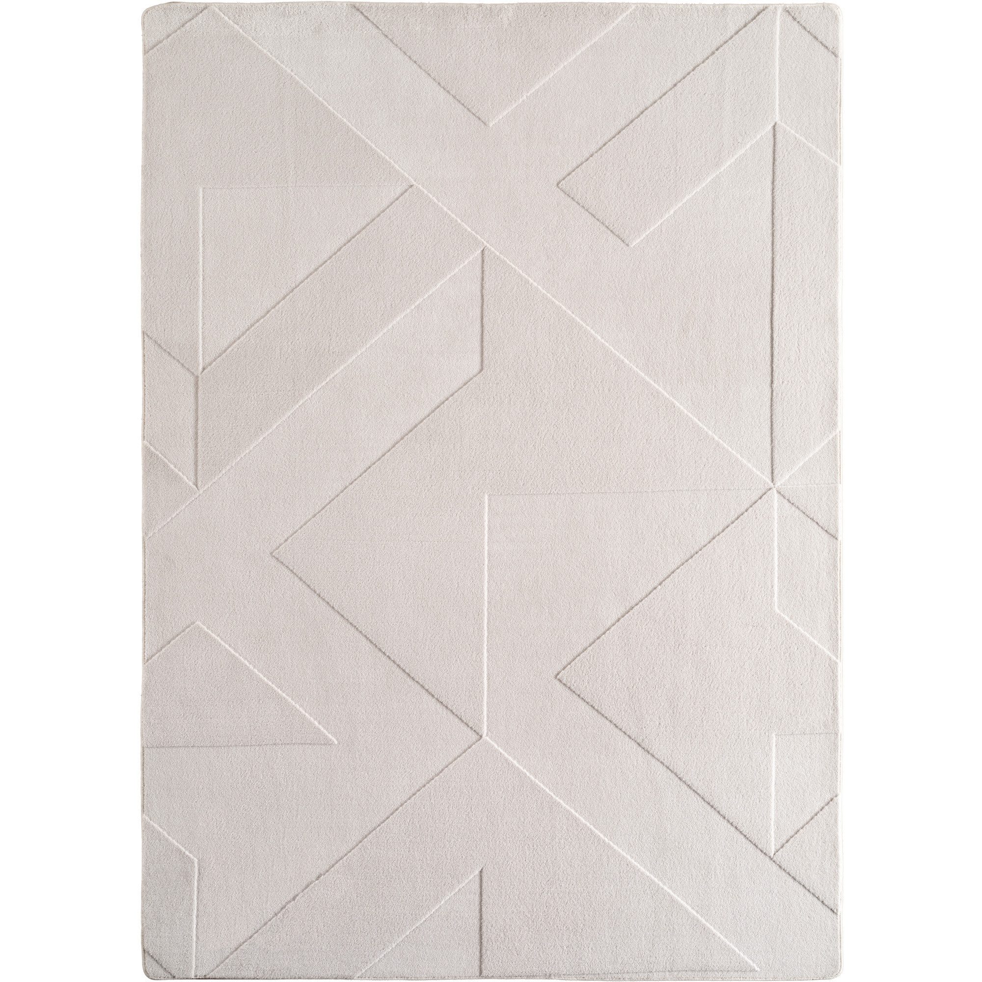 Stilvoll Günstig Teppich mit geometrischem Design für Wohnzimmer & Schlafzimmer, rechteckig, Höhe: 12 mm
