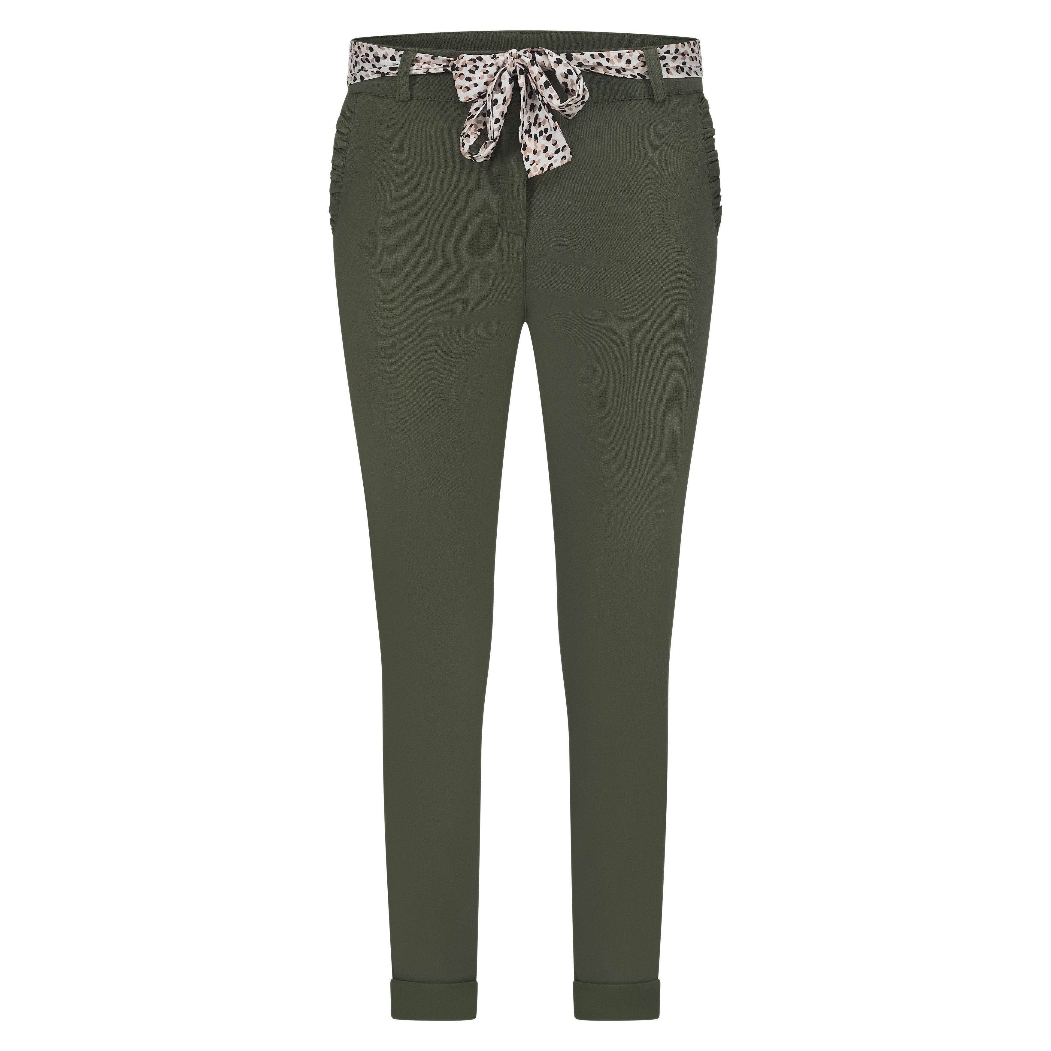 Stretch-Hose Female Damen Stretch Klassische Chino Hose mit gemustertem Tuch N. 366