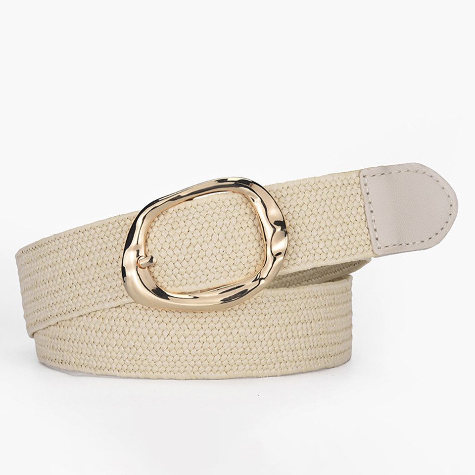 Coonoor Flechtgürtel Stroh Gewebte Elastische Taillengürtel für Damen Boho Frauen Geflochtener Rattan Breiter Gürtel Stretch Taillengürtel