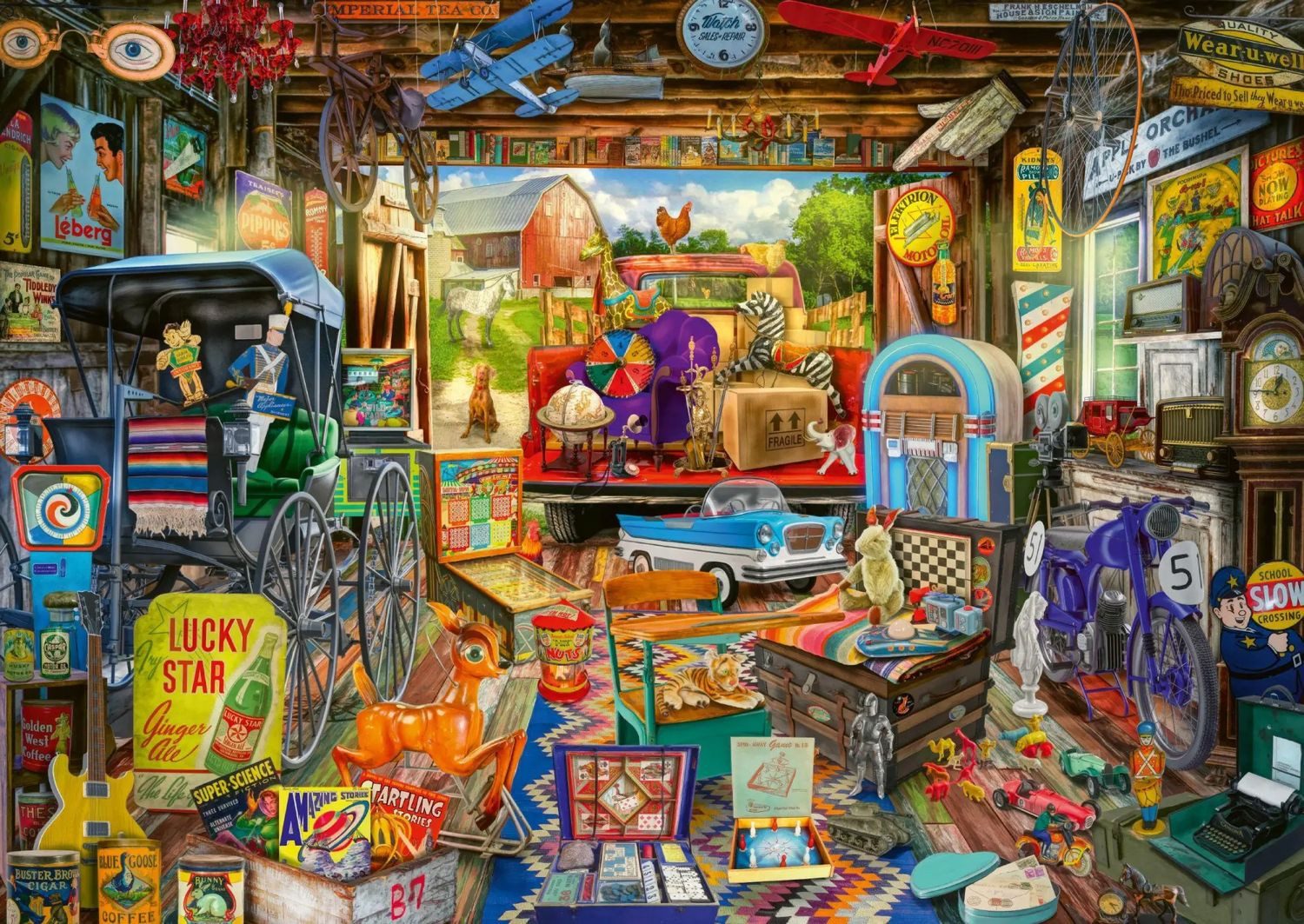 Schmidt Spiele Puzzle Garagen-Flohmarkt Puzzle 500 Teile, 500 Puzzleteile günstig online kaufen