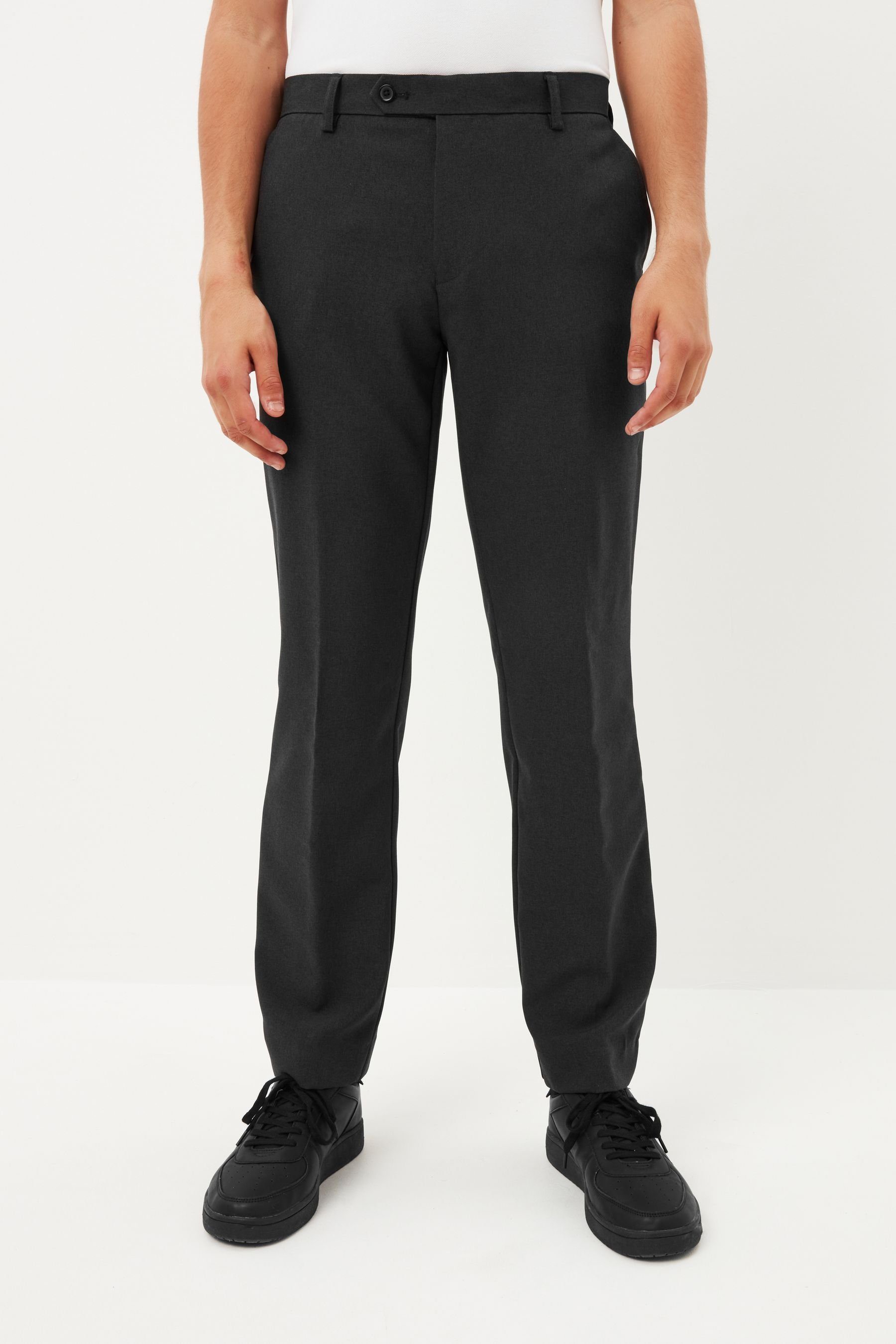Next Stoffhose Tailored Fit Hose ohne Bundfalte, Maschinenwäsche (1-tlg) Charcoal Grey