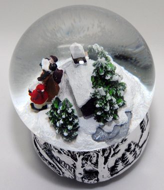 MINIUM-Collection Schneekugel Schneekugel Weihnachtsspaziergang auf Sockel silber 100mm Breite