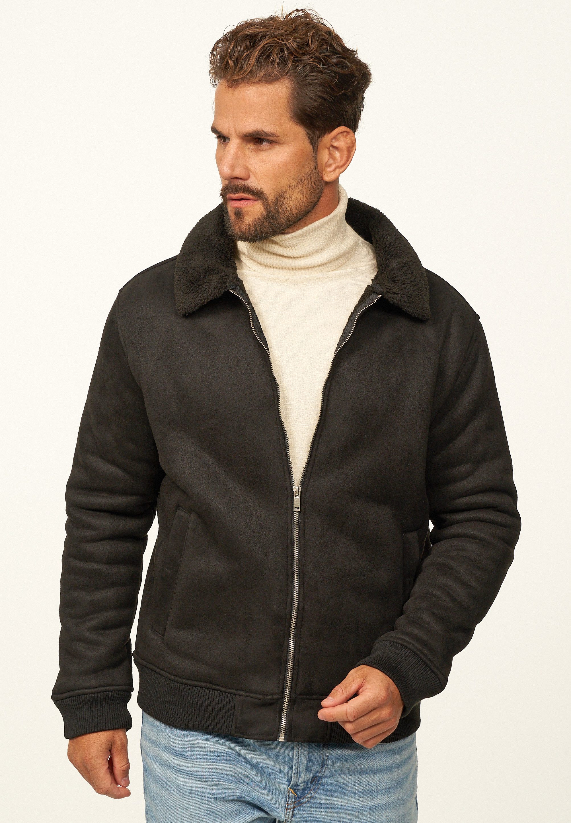 OneRedox Blouson als Weiche Übergangsjacke in Lammfell-Optik Herren Blouson günstig online kaufen